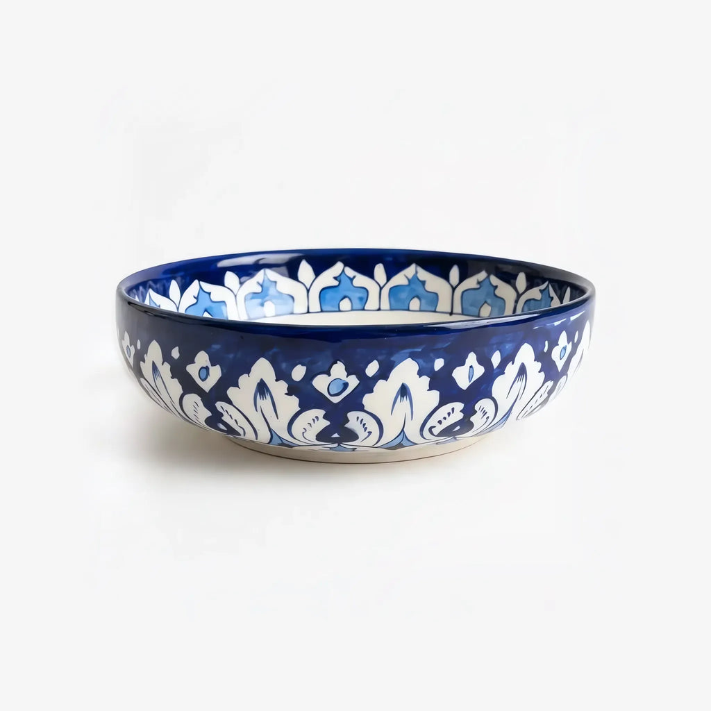 Large serving bowl with palmette pattern on the outside