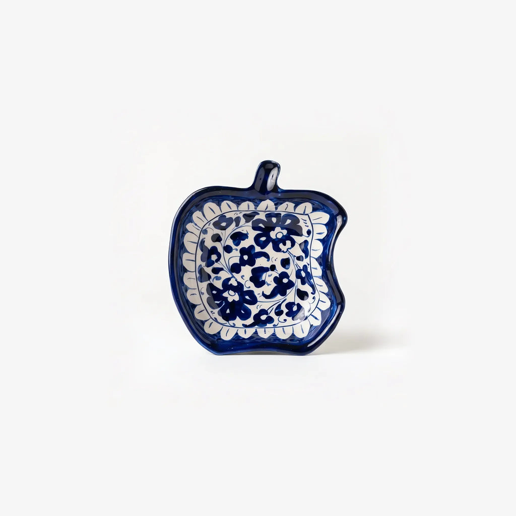 Apple shaped bowl seen from above showing the stalk