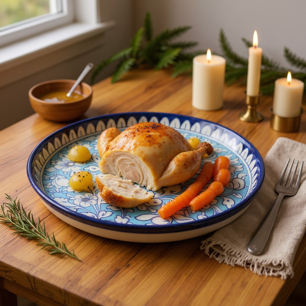 Azure Meadow Pizza Serving Platter