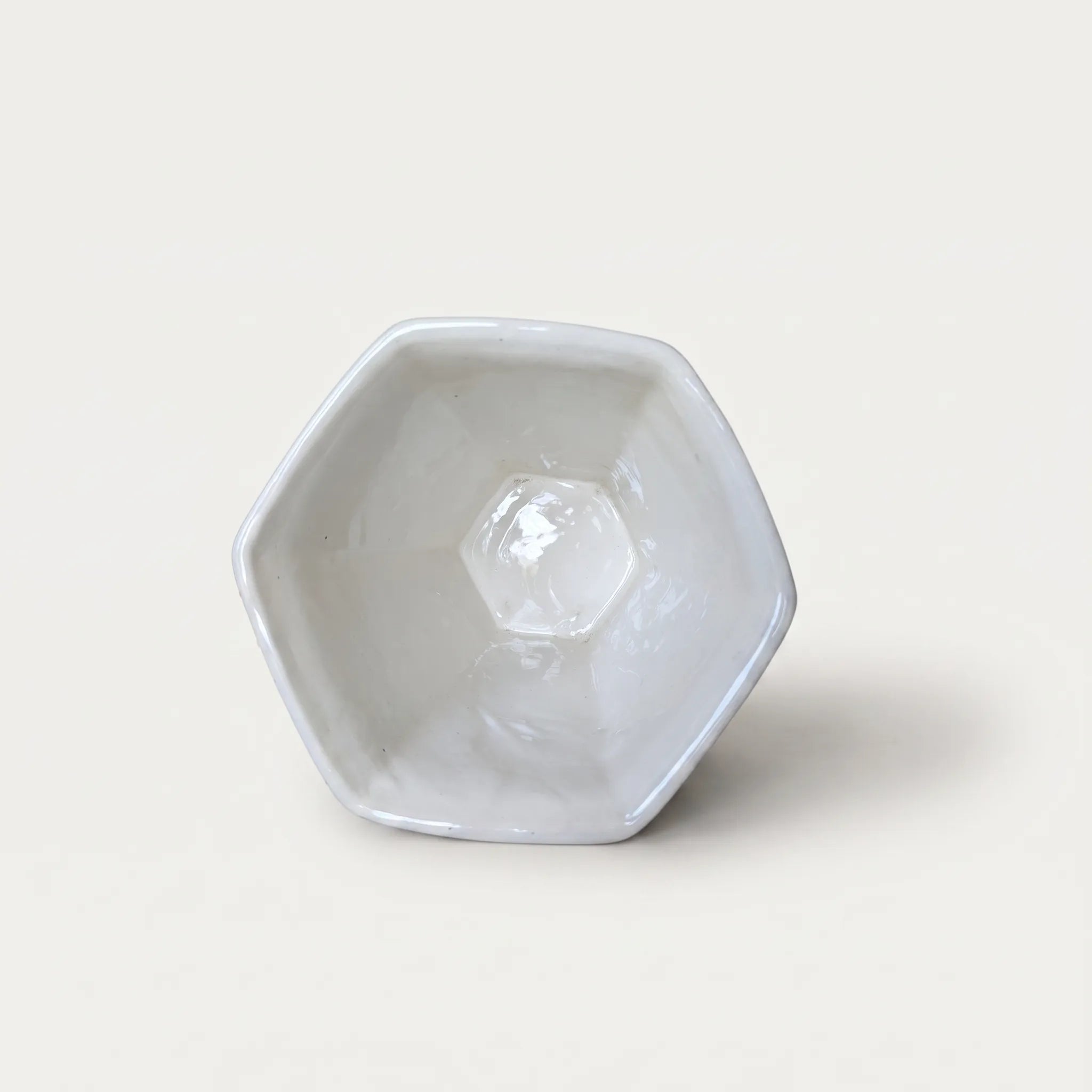 Hexagonal Sky Vine Blue Pottery Planter - 10 Inch