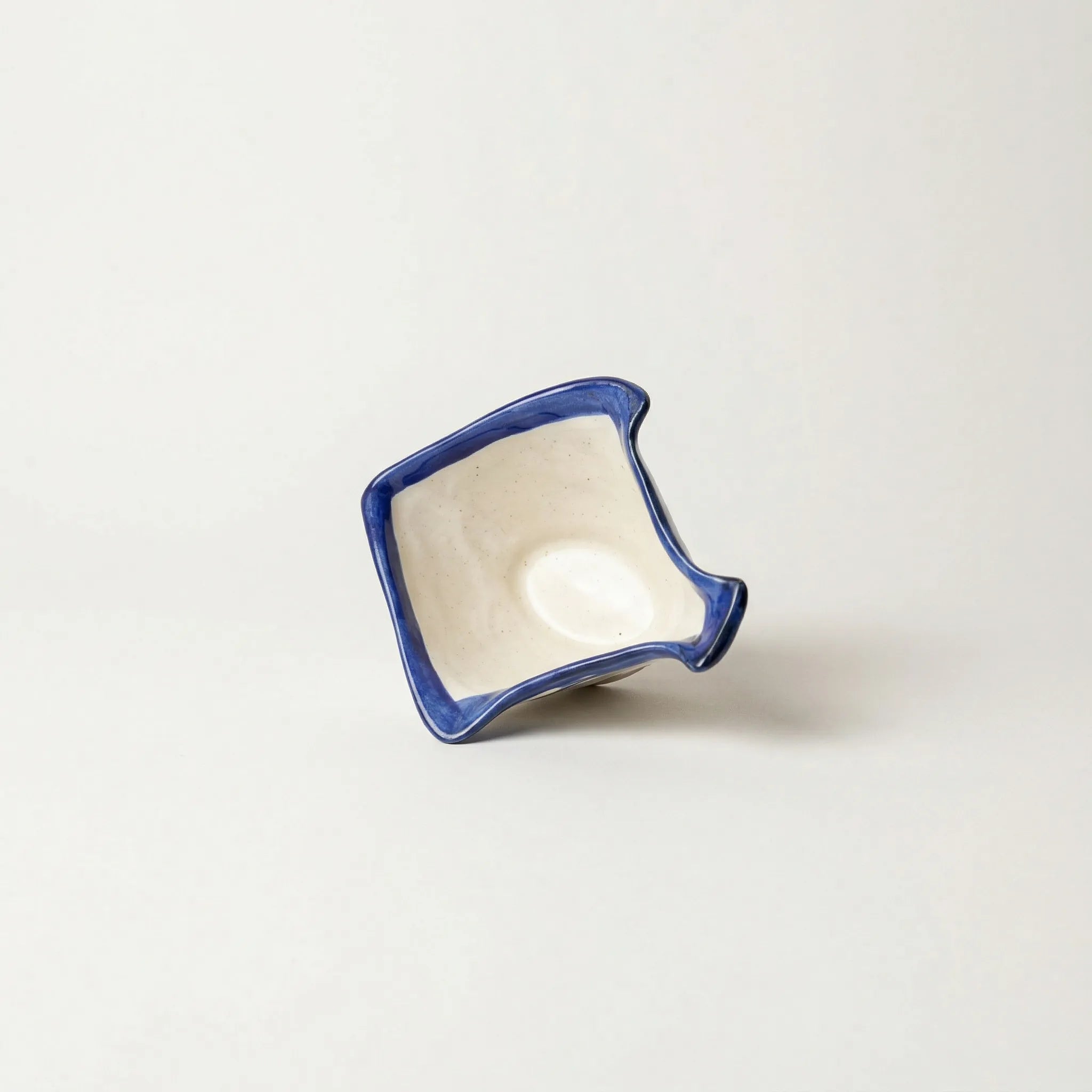 Blue Pottery Fish-Shaped Bowl - Cream Center - Serena Design
