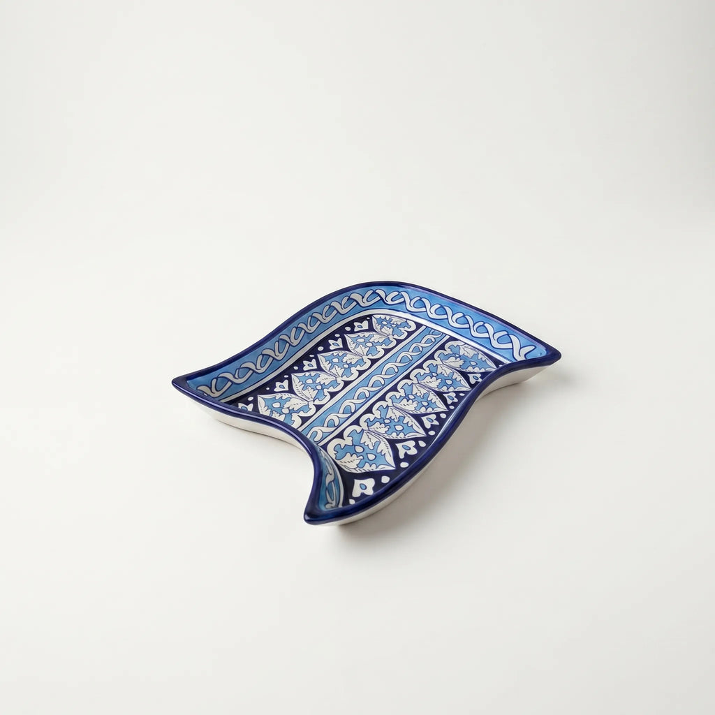 Multani Blue Pottery Star Serving Dish – Hand-Painted Ceramic Platter (10 Inch, Blue Variant)