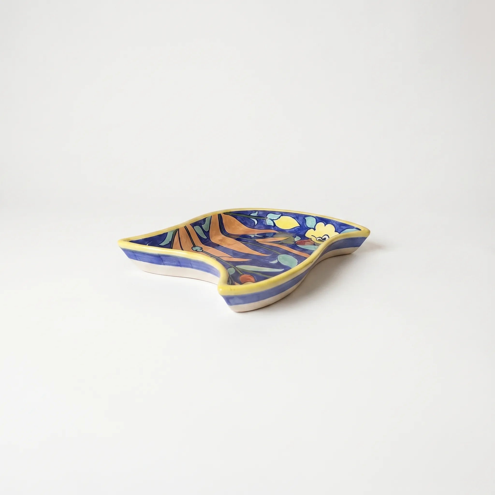 Multani Blue Pottery Star Serving Dish – Hand-Painted Ceramic Platter (10 Inch, Multicolor Floral)