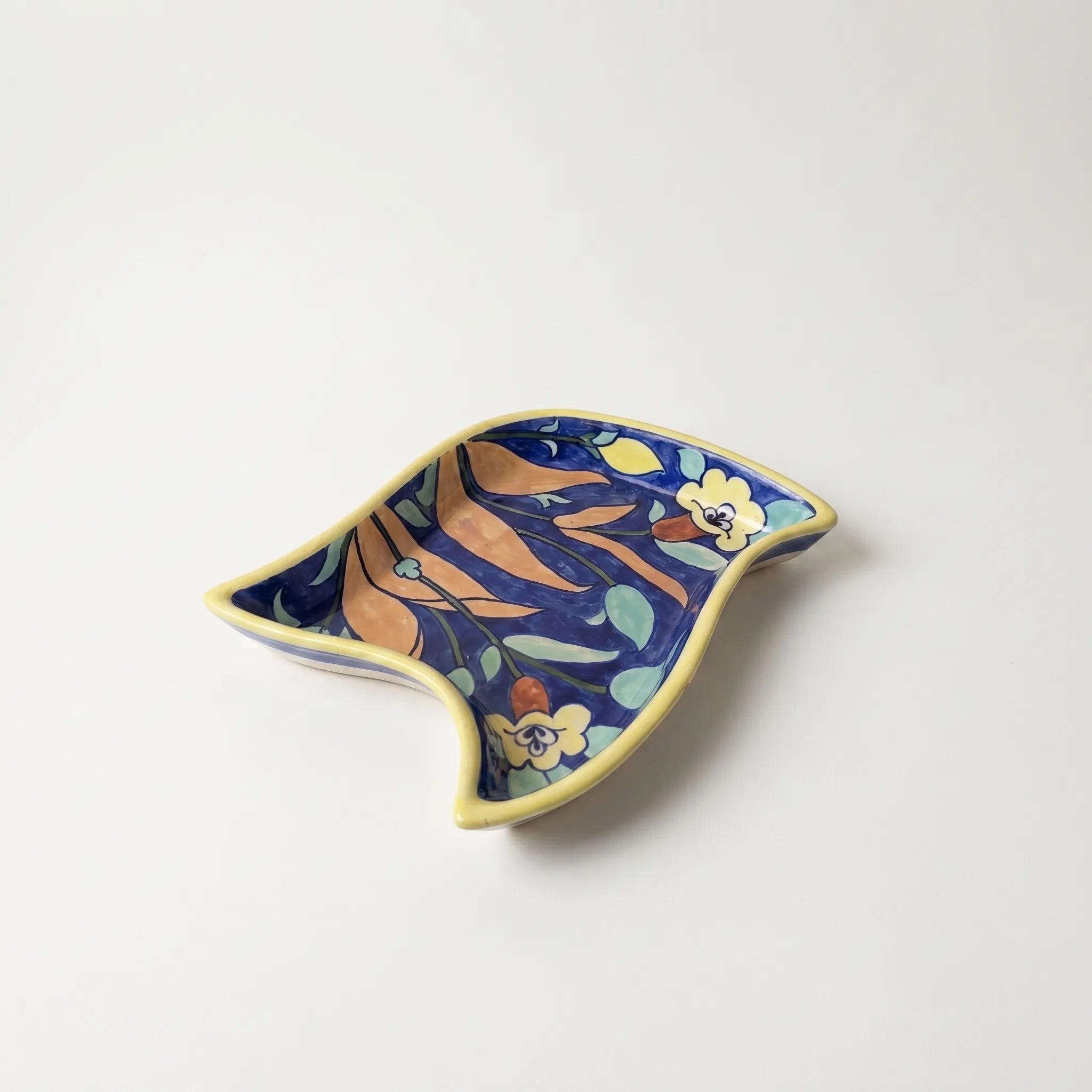 Multani Blue Pottery Star Serving Dish – Hand-Painted Ceramic Platter (10 Inch, Multicolor Floral)