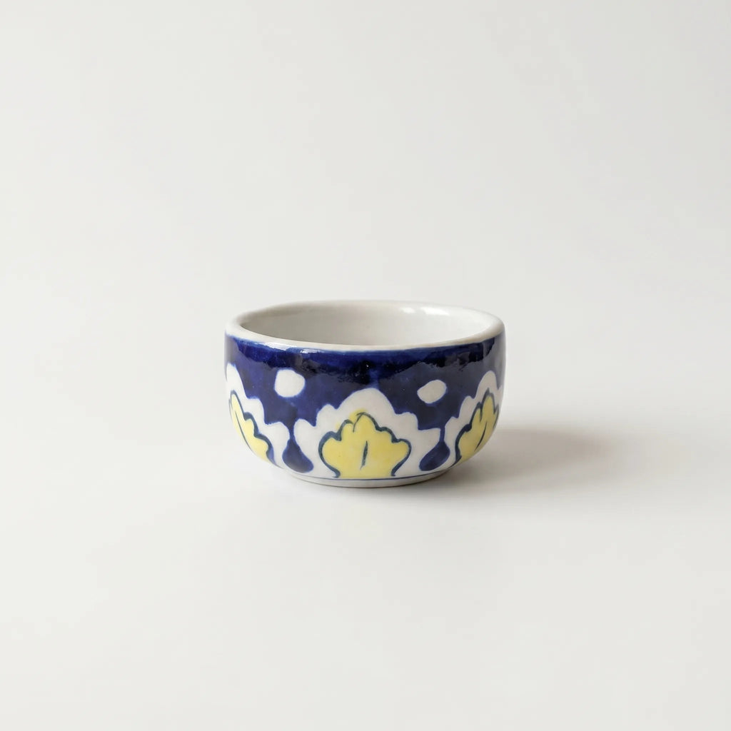 Blue Pottery Floral Multicolor Small Serving Bowl - 3 Inch