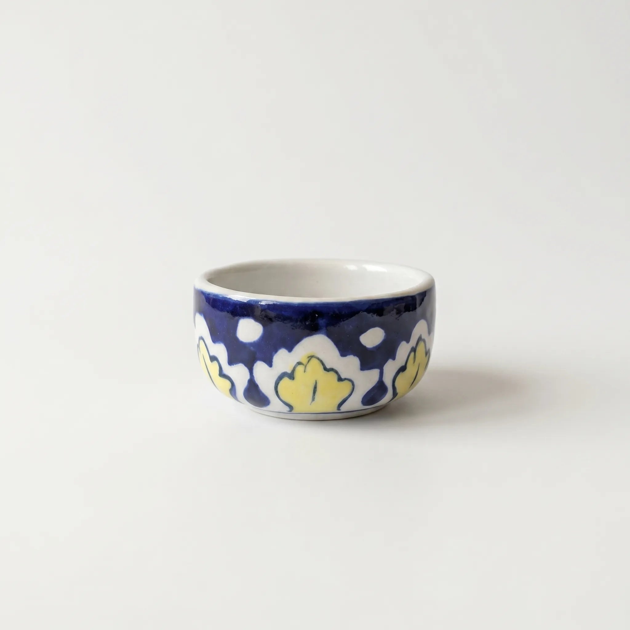 Blue Pottery Floral Multicolor Small Serving Bowl - 3 Inch