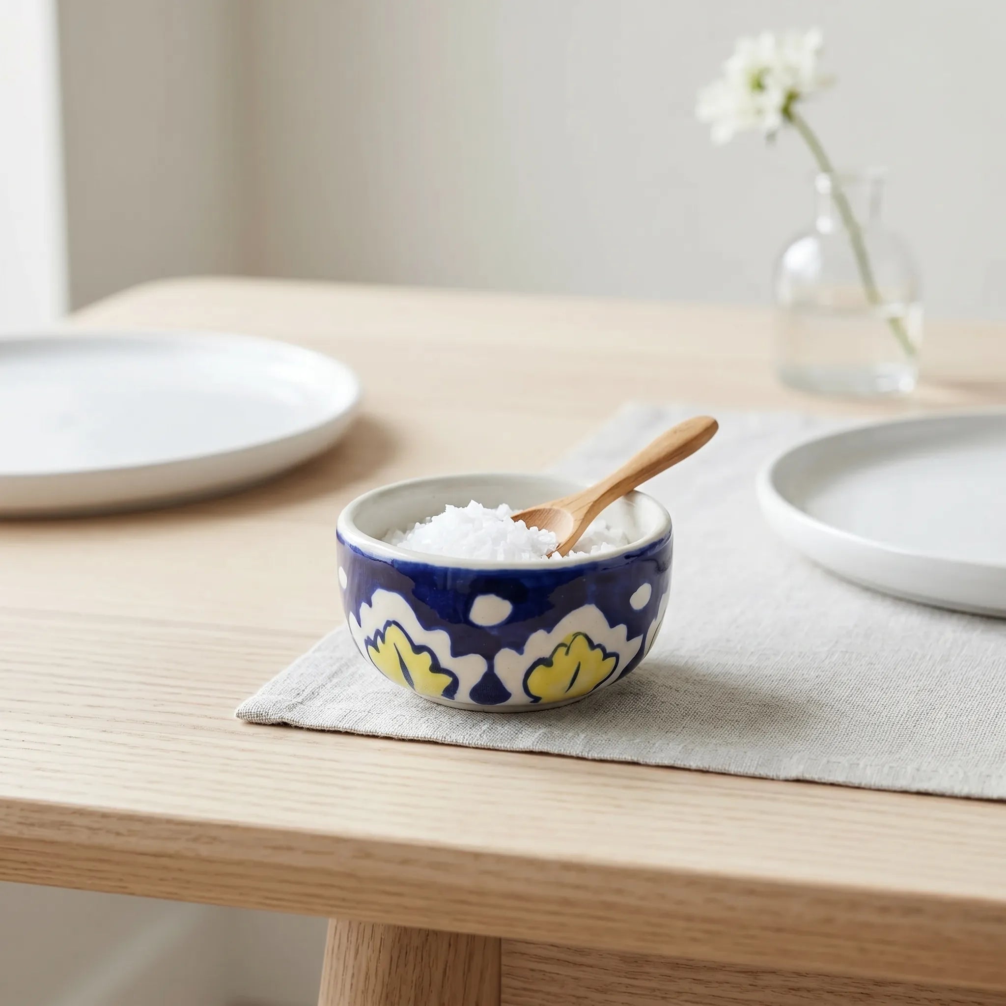 Blue Pottery Floral Multicolor Small Serving Bowl - 3 Inch