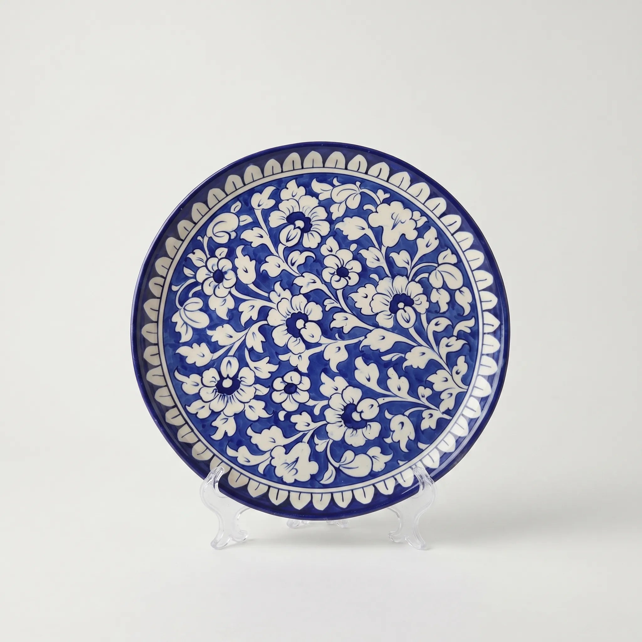 Blue Pottery 10 inch Pizza Serving Platter Authentic Multani Handmade Ceramic