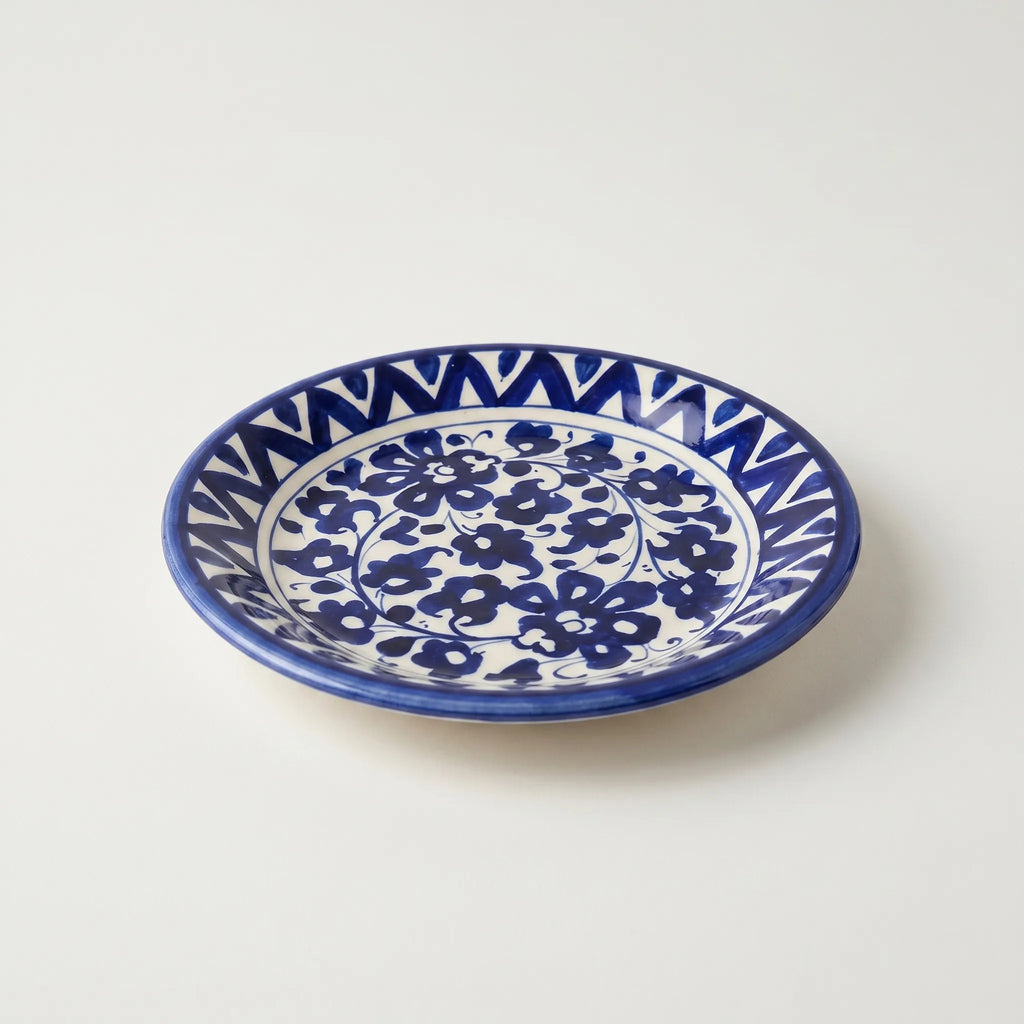 Blue Pottery Dinner Plate – Hand-Painted Ceramic Plates (8", 9" & 10")