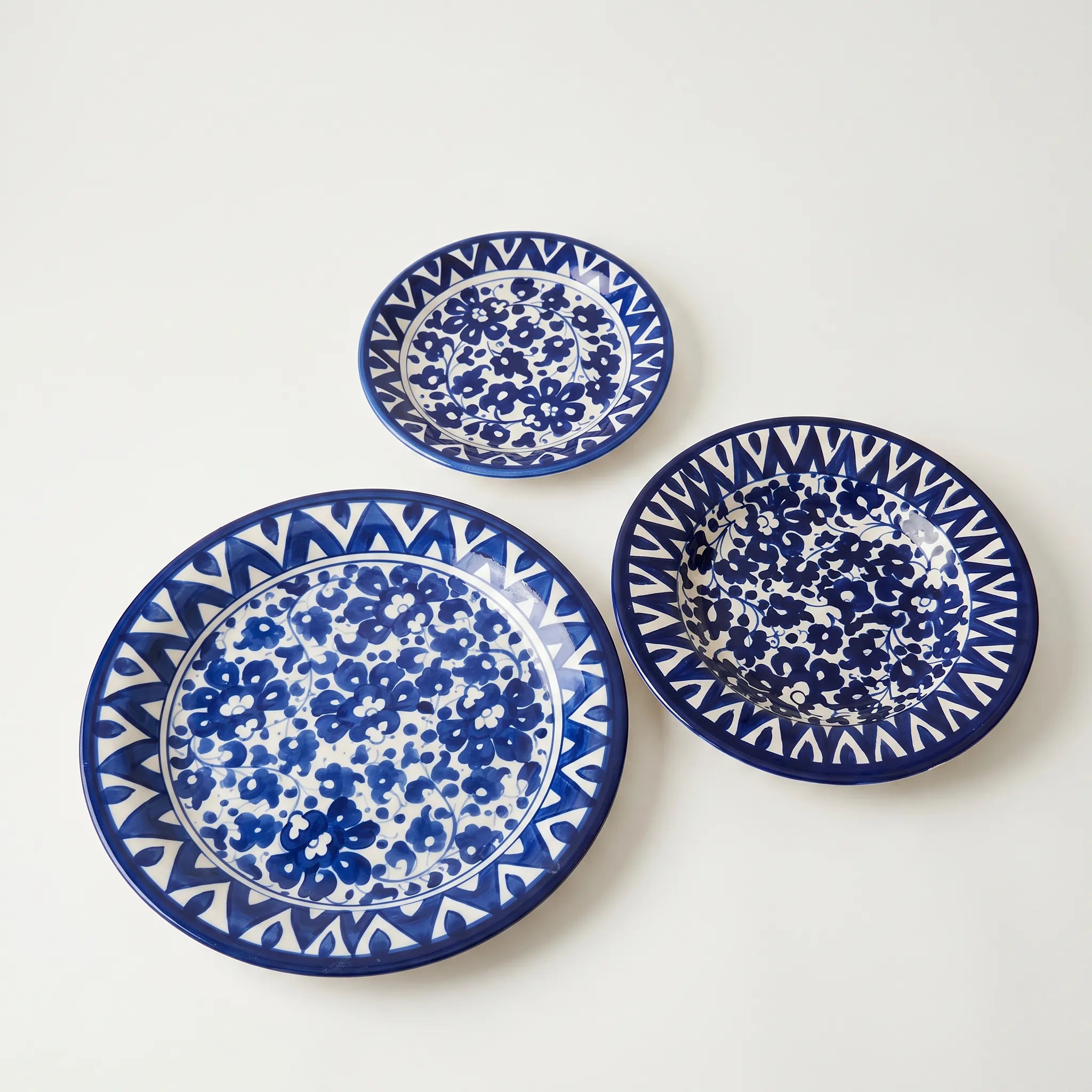 Blue Pottery Dinner Plate – Hand-Painted Ceramic Plates (8", 9" & 10")