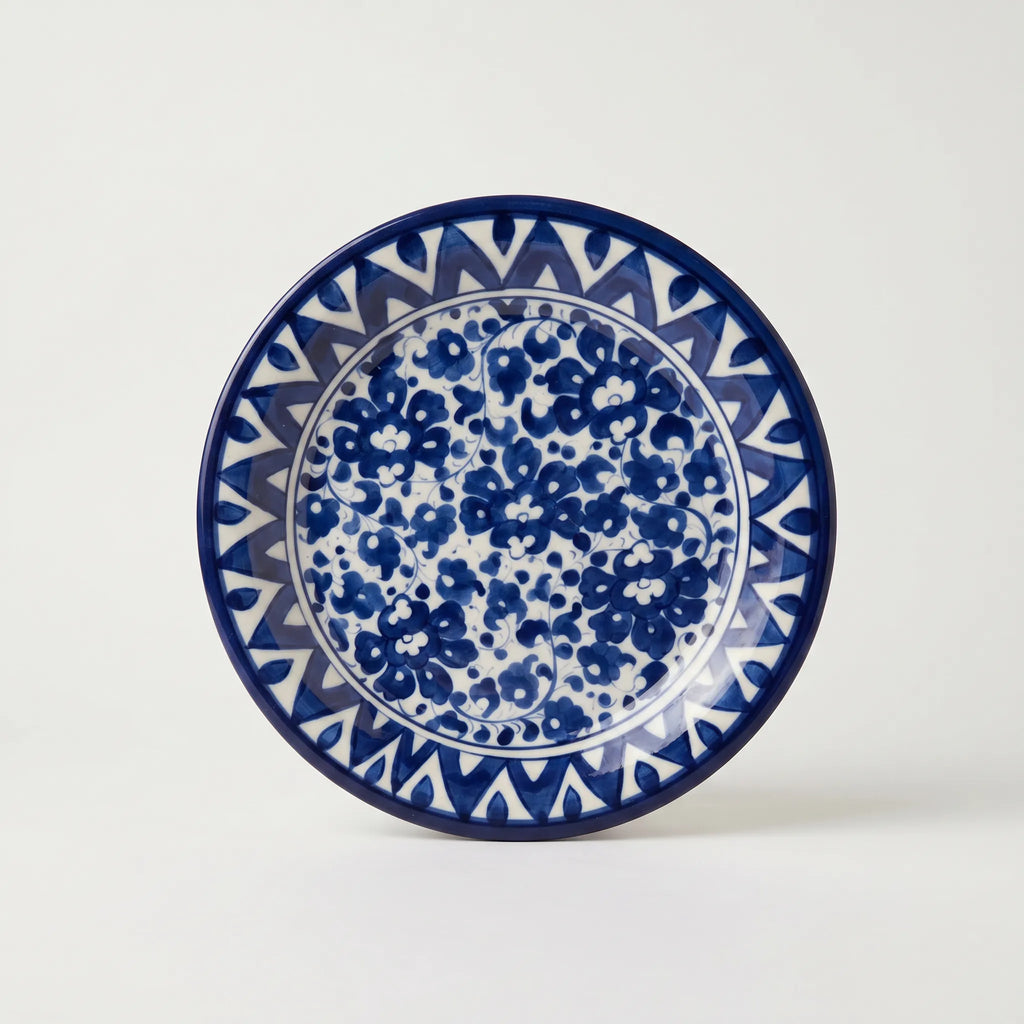Blue Pottery Dinner Plate – Hand-Painted Ceramic Plates (8", 9" & 10")