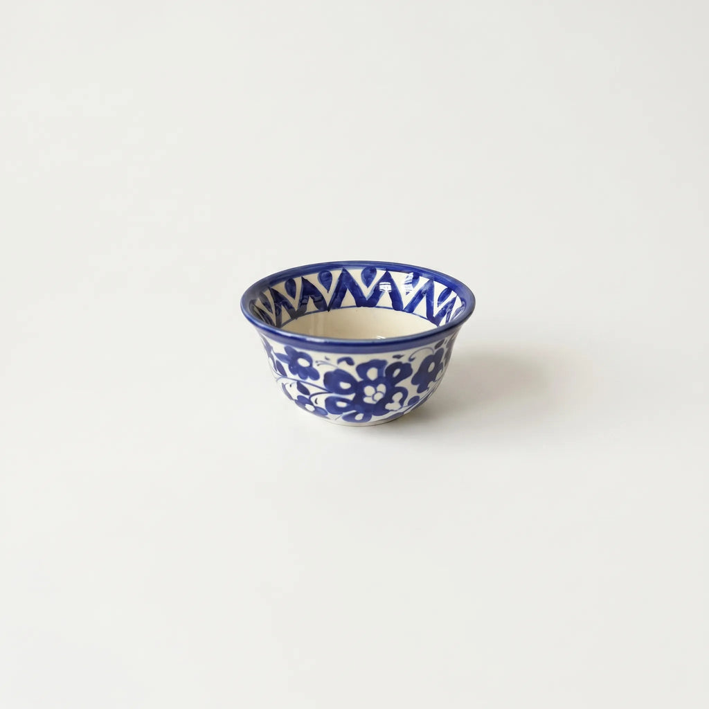 Blue Pottery Dessert Bowls Set of 6 – 5-inch-wide Ceramic Sweet Bowls