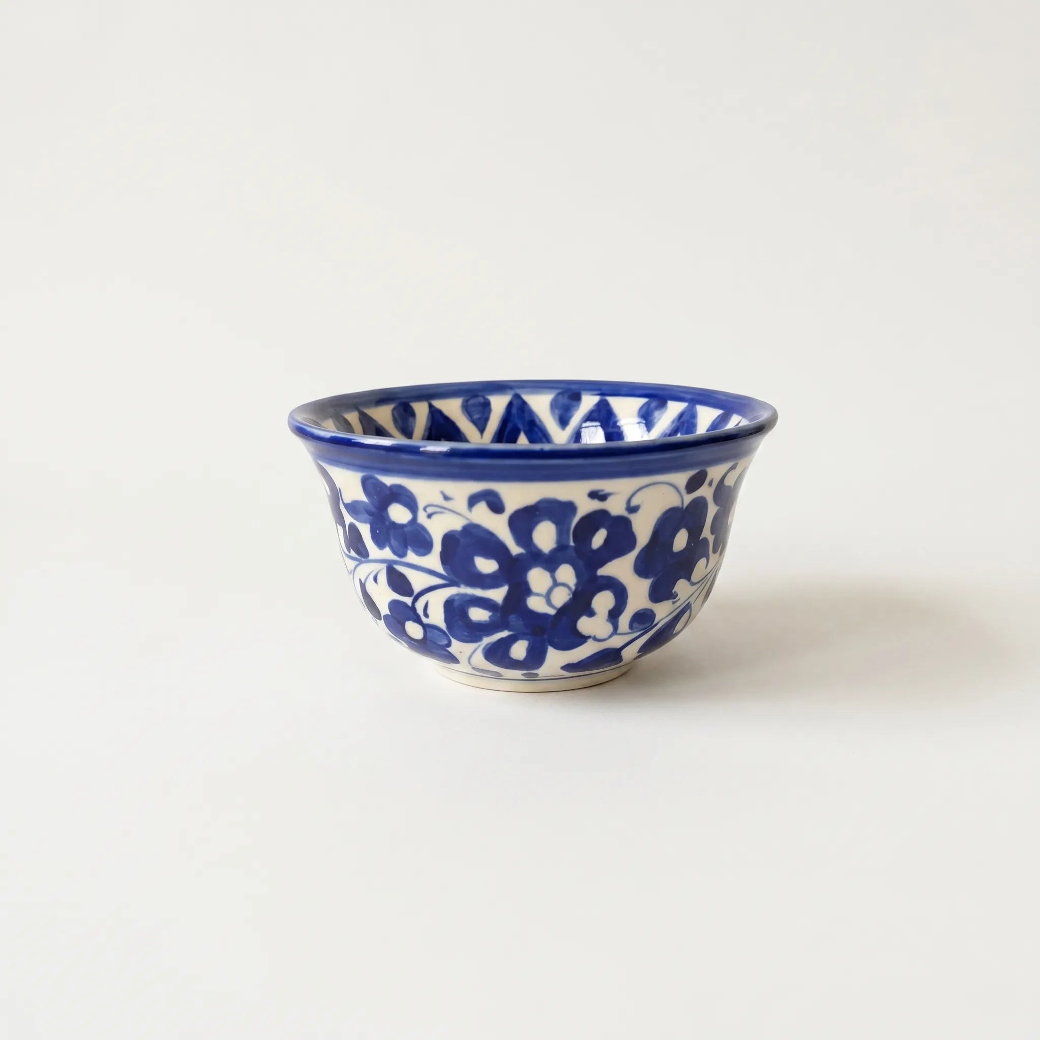 Blue Pottery Dessert Bowls Set of 6 – 5-inch-wide Ceramic Sweet Bowls