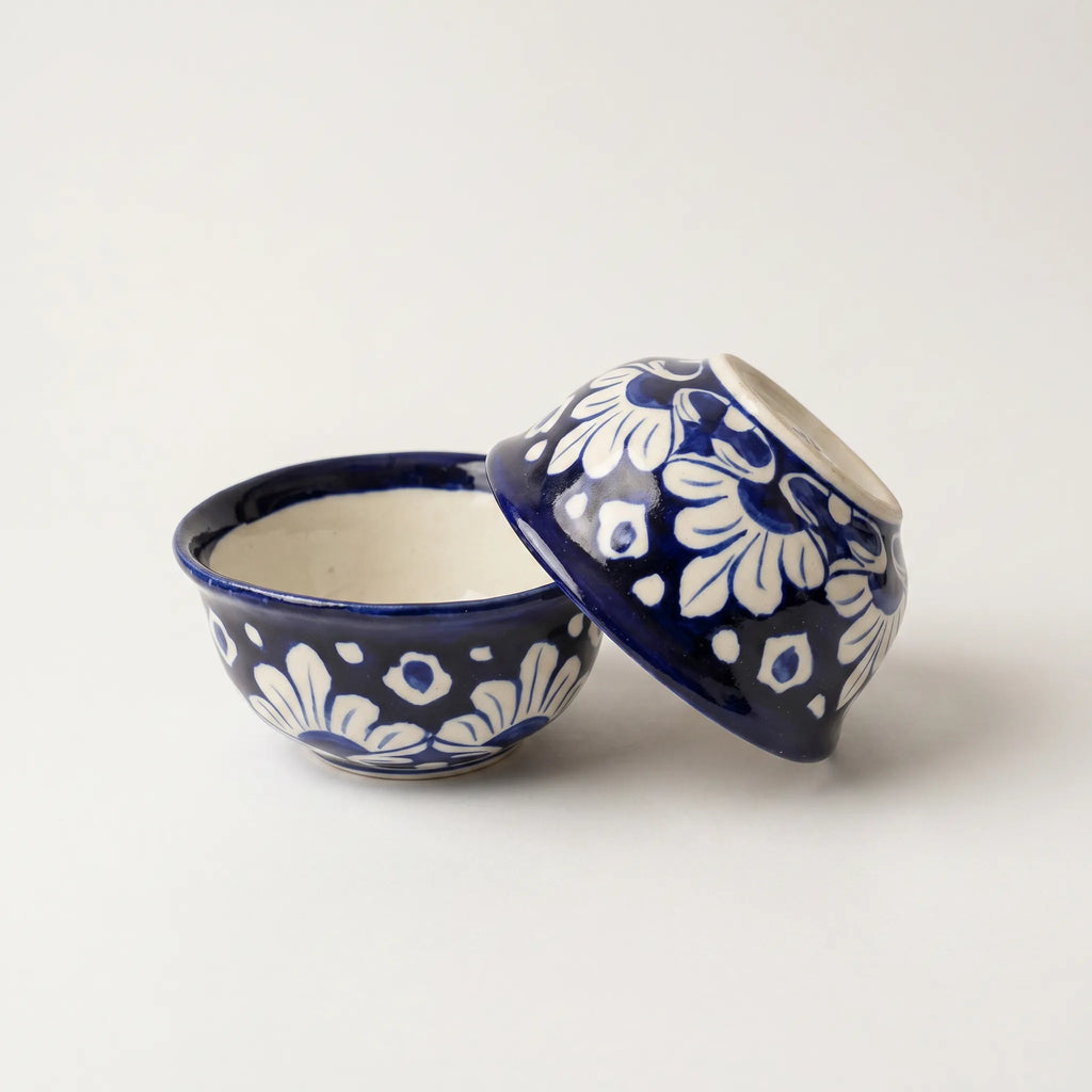 Blue Pottery Dessert Bowls Set of 6 – 5 Inch wide Ceramic Sweet Bowls (Multani)