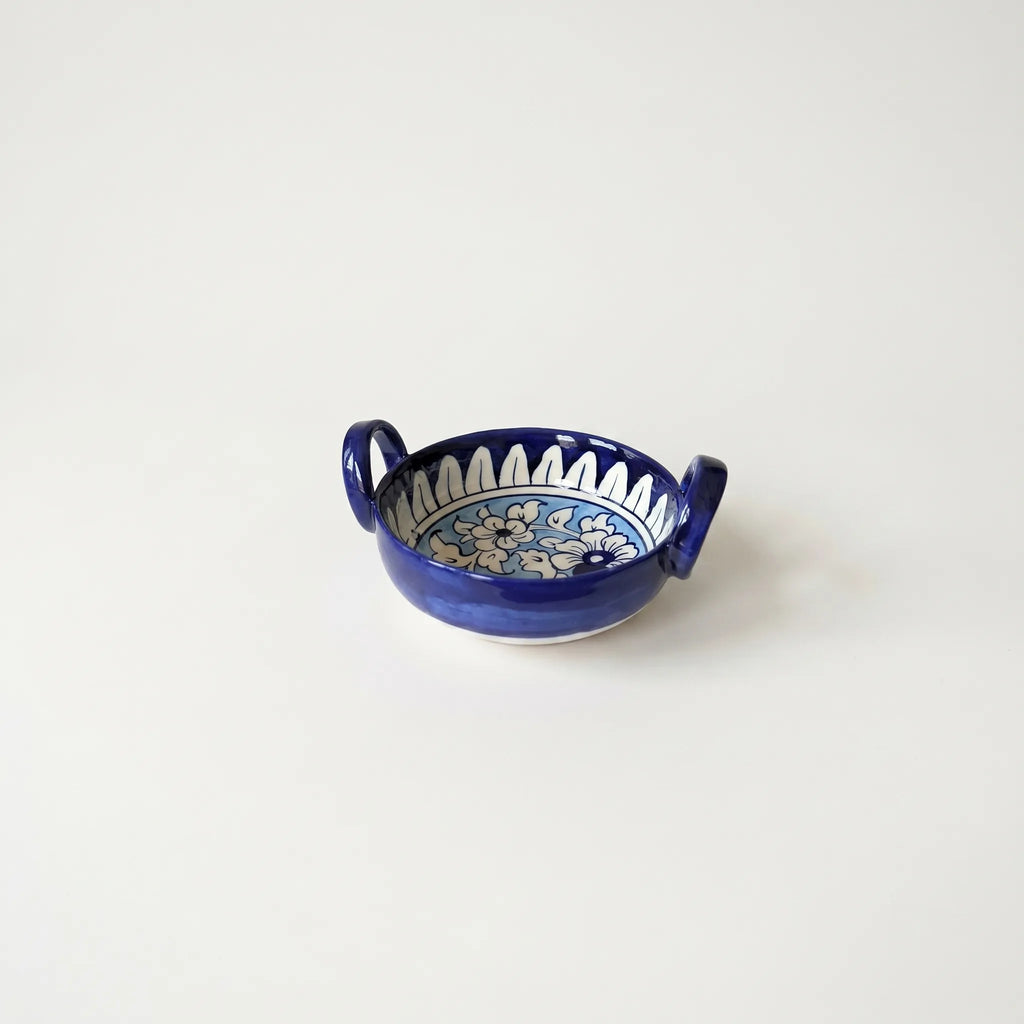 Blue Pottery Mini Karahi Bowl – 5.5” Ceramic Serving Bowl (Multani)