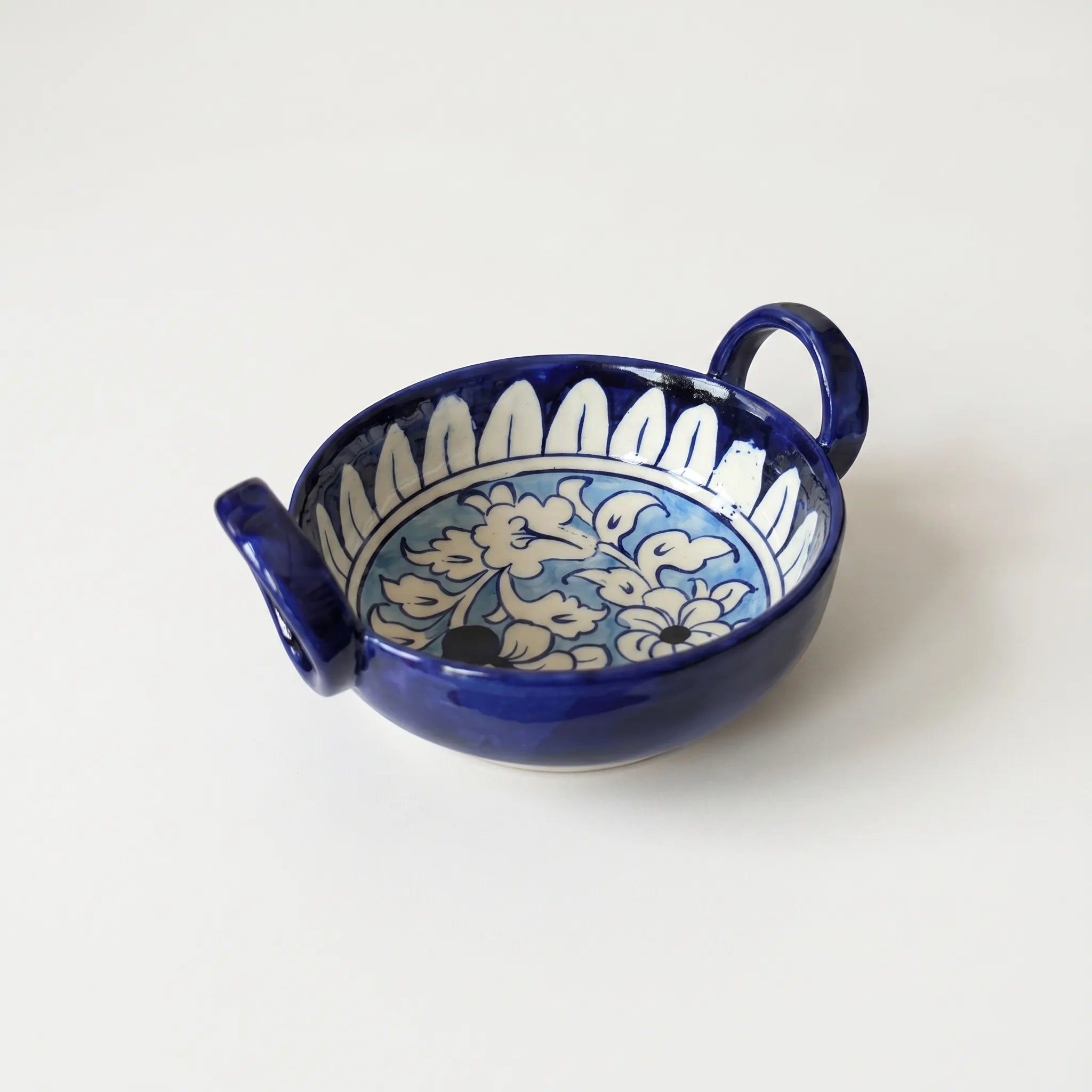 Blue Pottery Mini Karahi Bowl – 5.5” Ceramic Serving Bowl (Multani)