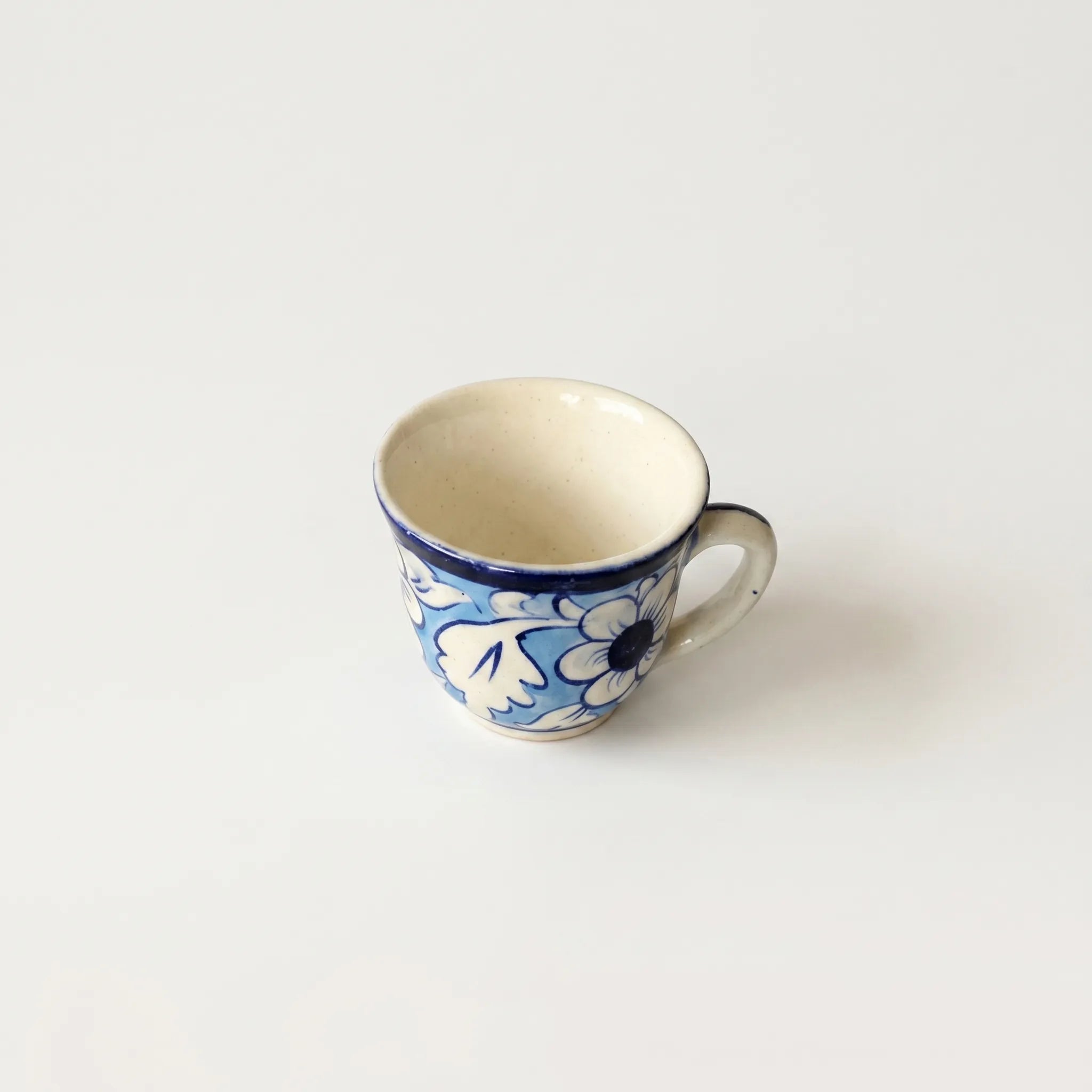 Blue Pottery Kehwa Set - 6 Cups & 1 Teapot - 7 Pieces