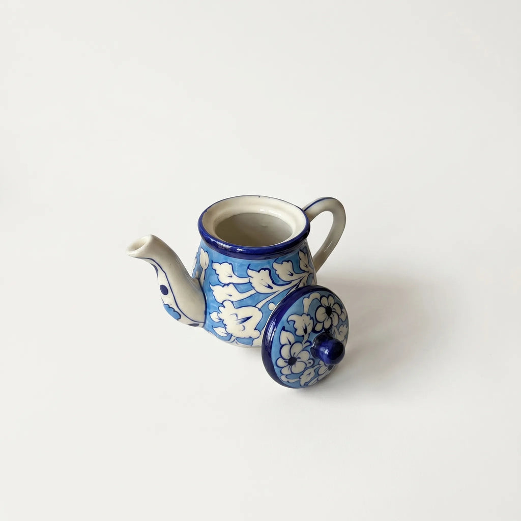 Blue Pottery Kehwa Set - 6 Cups & 1 Teapot - 7 Pieces