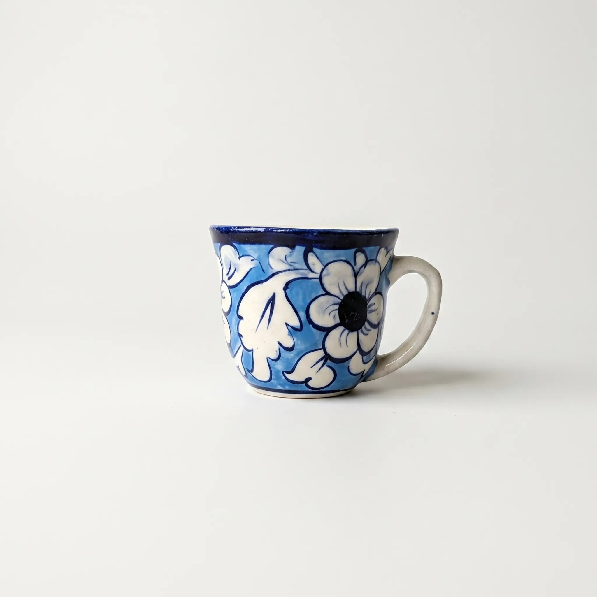 Blue Pottery Kehwa Set - 6 Cups & 1 Teapot - 7 Pieces