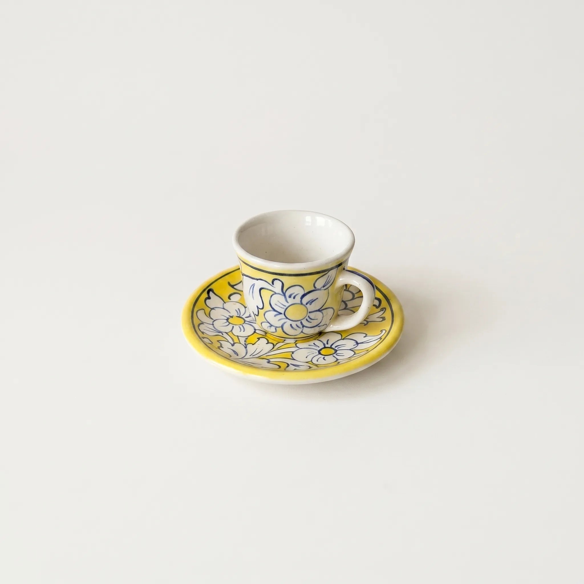 Blue Pottery Kehwa Set – 6 Cups & 6 Saucers Ceramic Tea Set