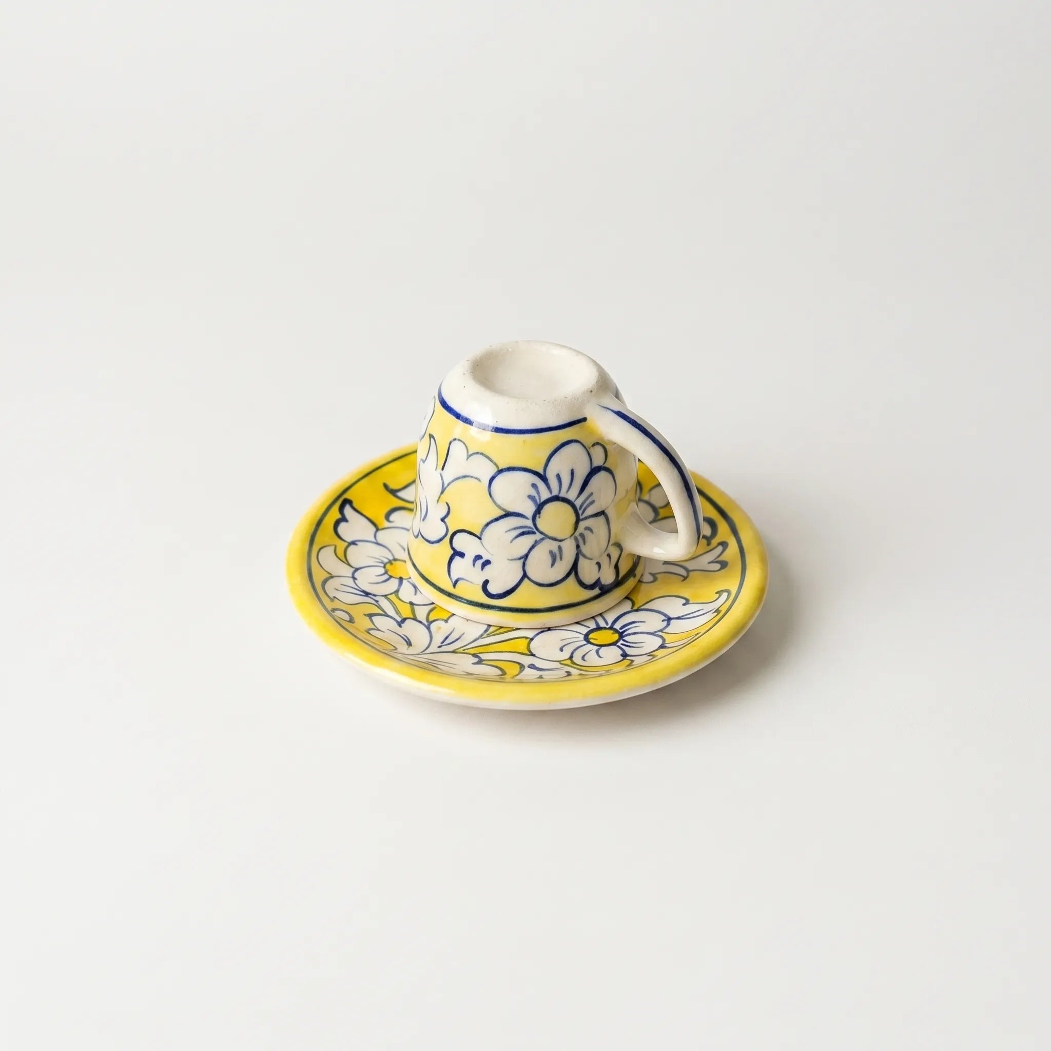 Blue Pottery Kehwa Set – 6 Cups & 6 Saucers Ceramic Tea Set