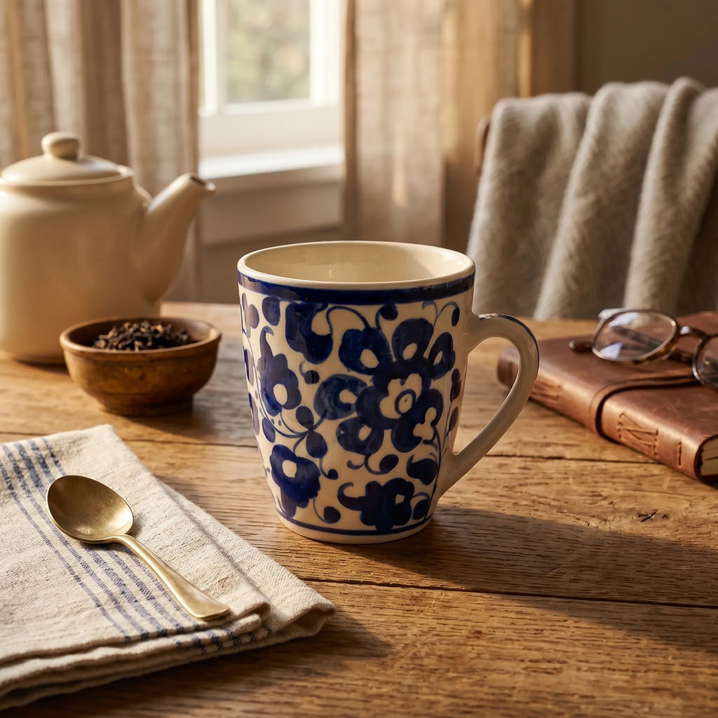 Blue Pottery Ceramic Mug – 300ml Hand-Painted Coffee & Tea Mug | Multani Blue Pottery
