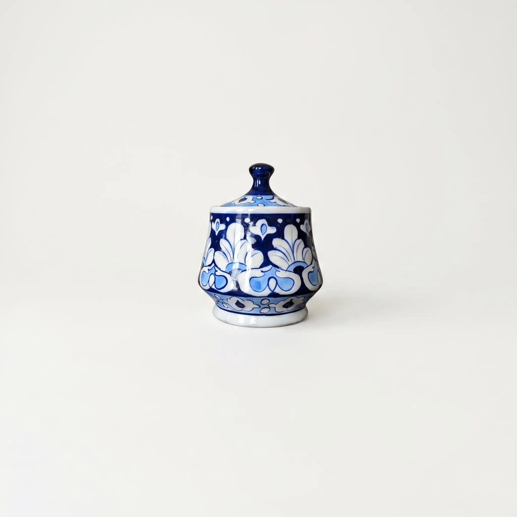 Blue Pottery Tea Set – 15-Piece Hand-Painted Ceramic Tea Set for 6