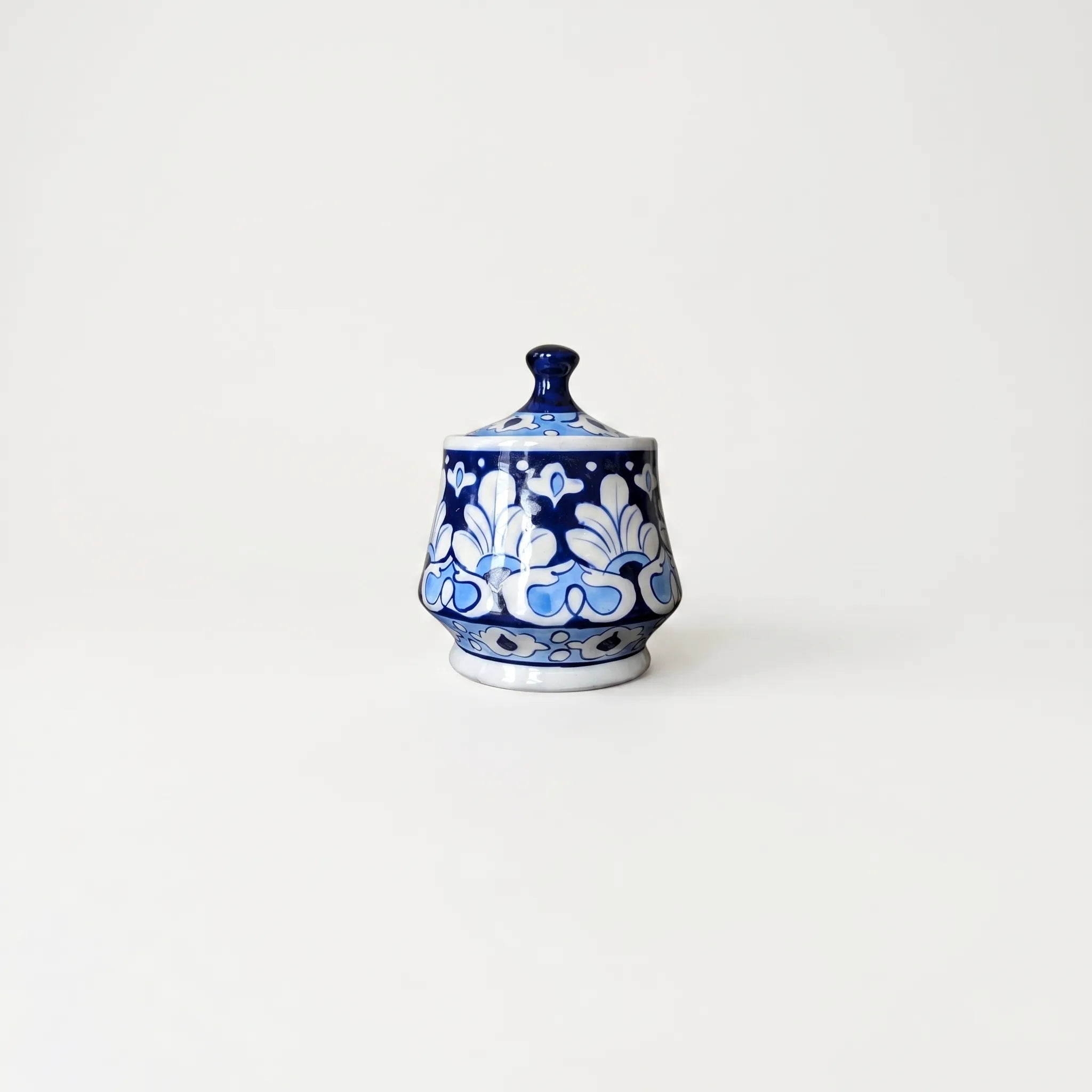 Blue Pottery Tea Set – 15-Piece Hand-Painted Ceramic Tea Set for 6