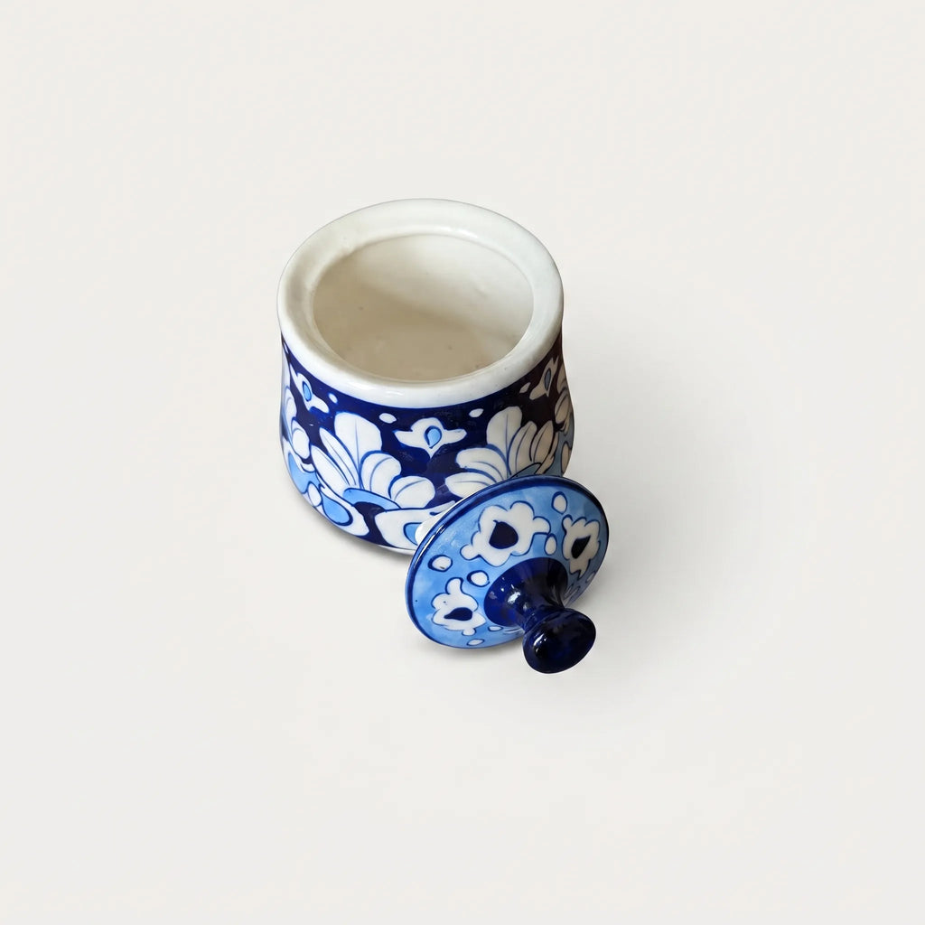 Blue Pottery Tea Set – 15-Piece Hand-Painted Ceramic Tea Set for 6