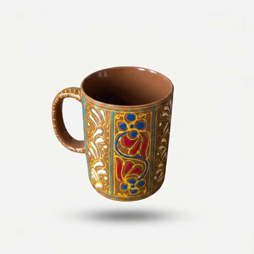 Caramel Swati hand-painted ceramic mug 300 ml, cobalt blossoms - view 2
