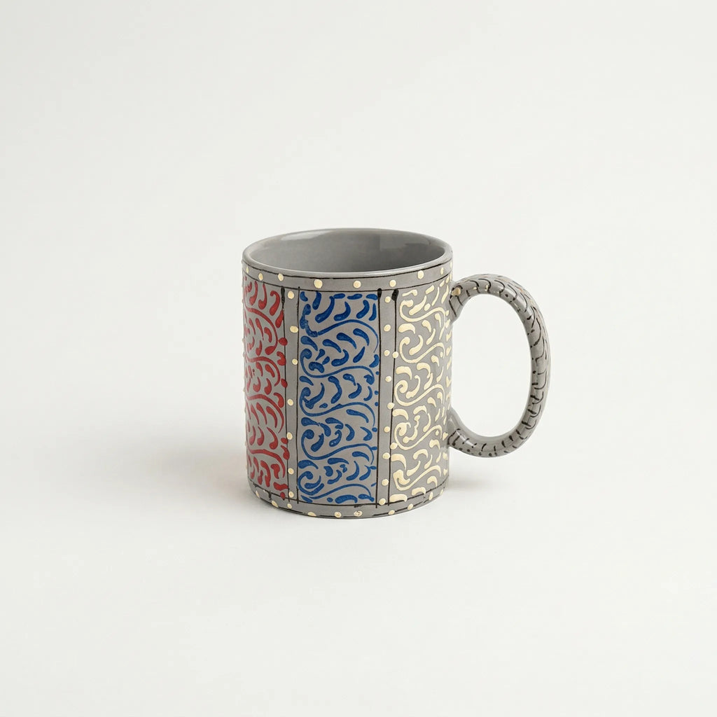 Swati Art Hand-Painted Ceramic Mug – 300ml Decorative Tea & Coffee Mug | Traditional Pakistani Craft