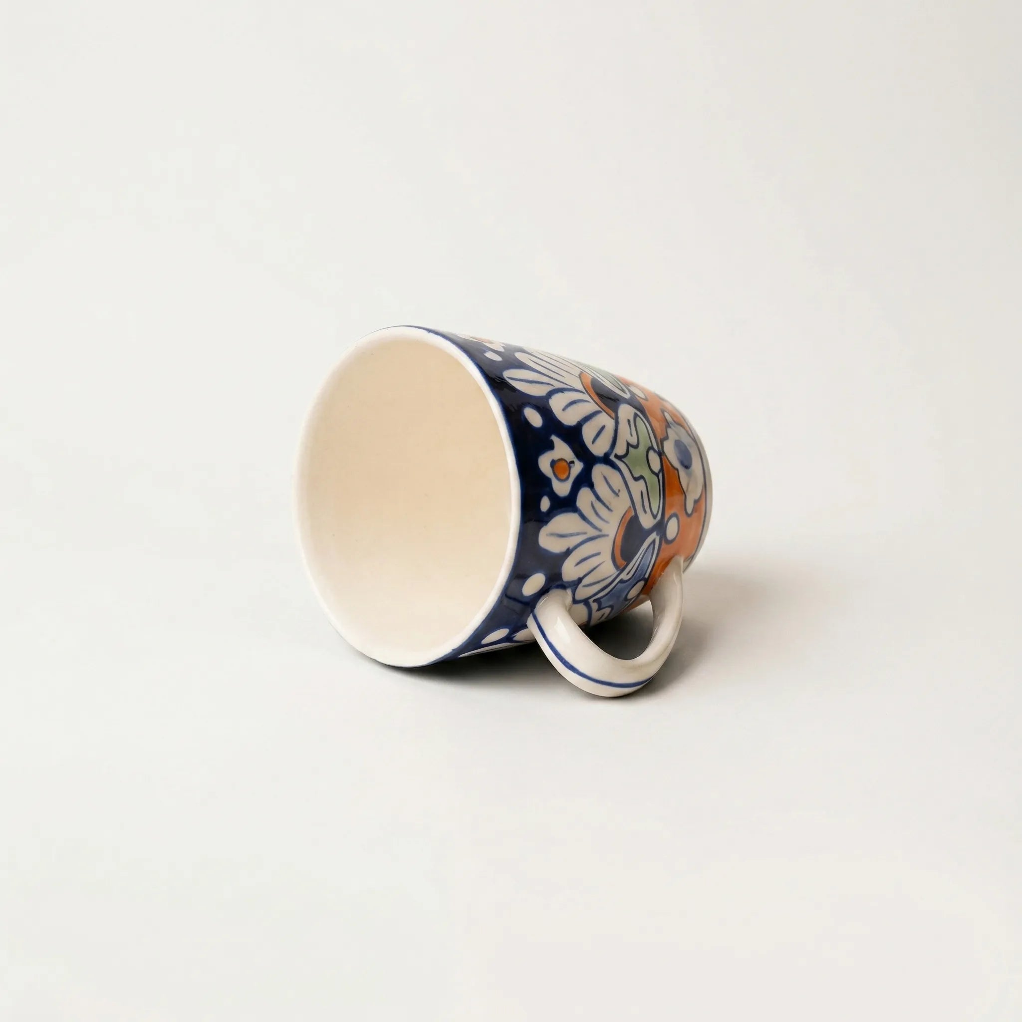 Multicolor Blue Pottery Mug – 300ml Hand-Painted Ceramic Tea & Coffee Mug | Multani Pottery