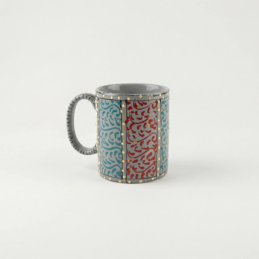 Swati Art Hand-Painted Ceramic Mug – 300ml Decorative Tea & Coffee Mug | Traditional Pakistani Craft