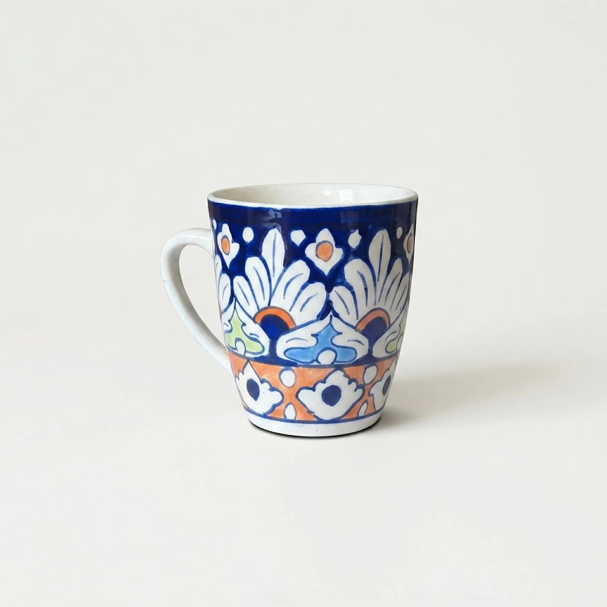 Multicolor Blue Pottery Mug – 300ml Hand-Painted Ceramic Tea & Coffee Mug | Multani Pottery