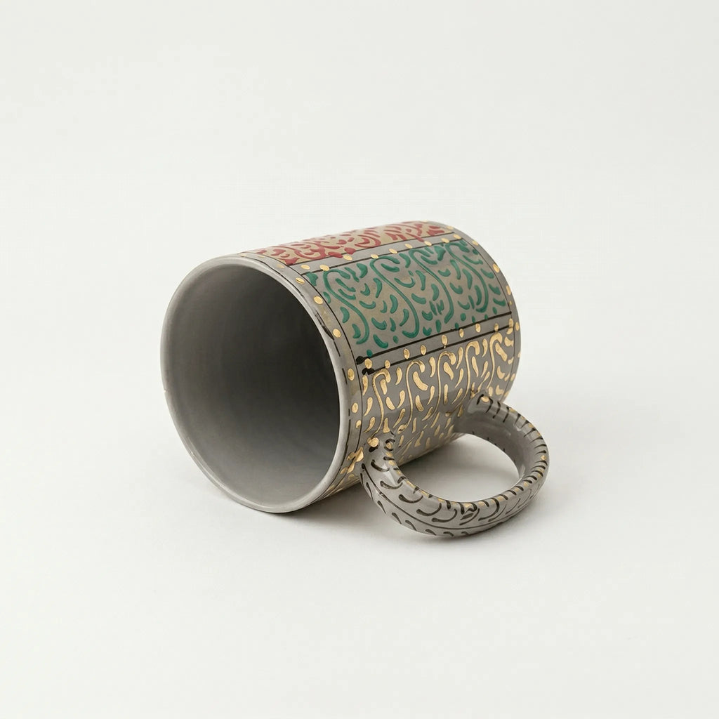 Swati Art Hand-Painted Ceramic Mug – 300ml Decorative Tea & Coffee Mug | Traditional Pakistani Craft