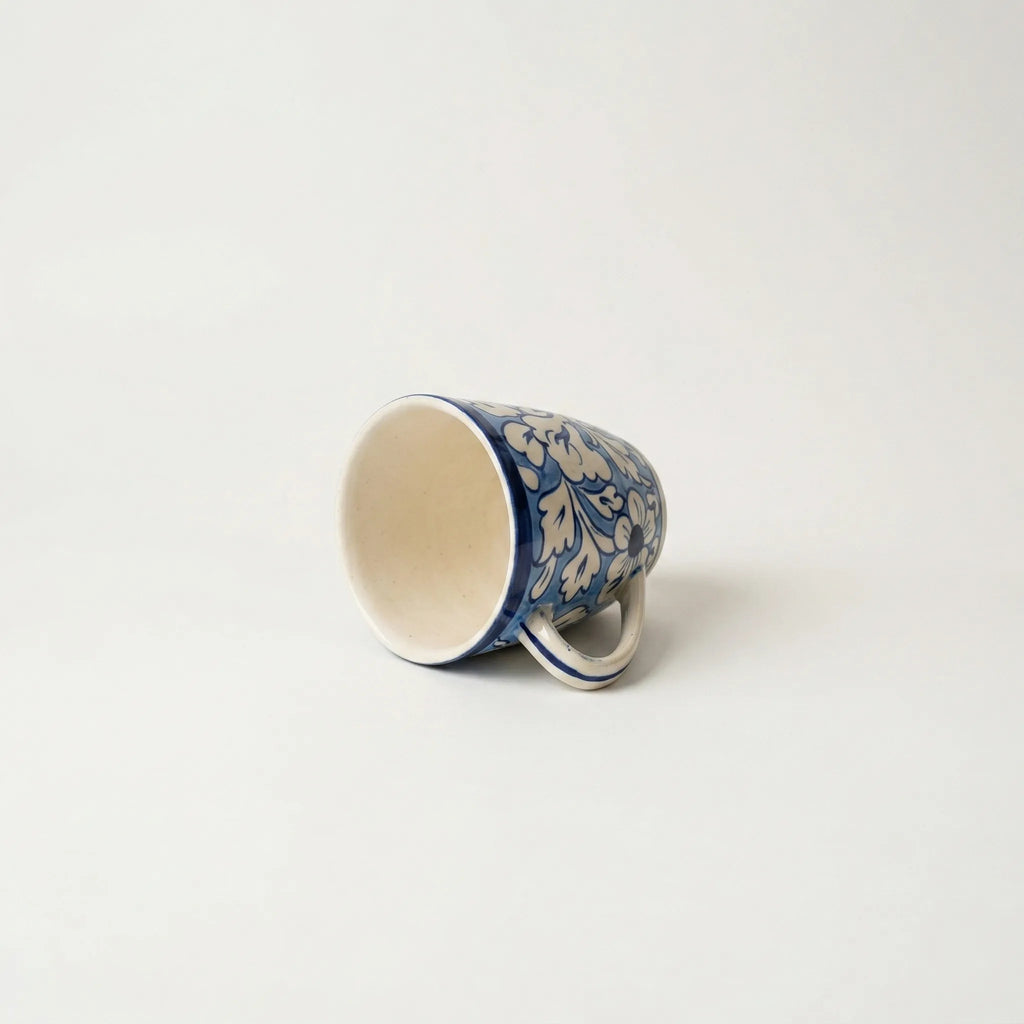 Light Blue Pottery Mug – 300ml Hand-Painted Ceramic Tea & Coffee Mug | Multani Blue Pottery