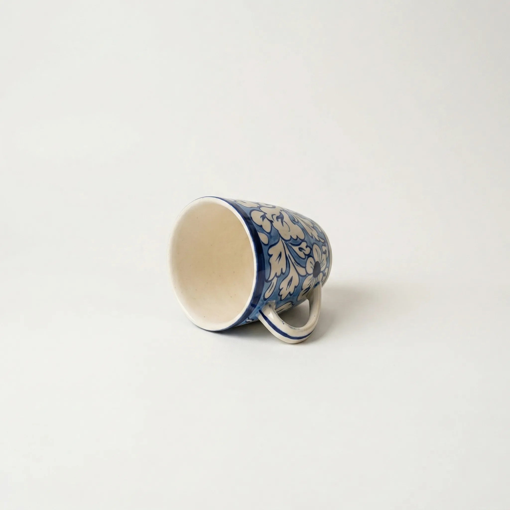 Light Blue Pottery Mug – 300ml Hand-Painted Ceramic Tea & Coffee Mug | Multani Blue Pottery