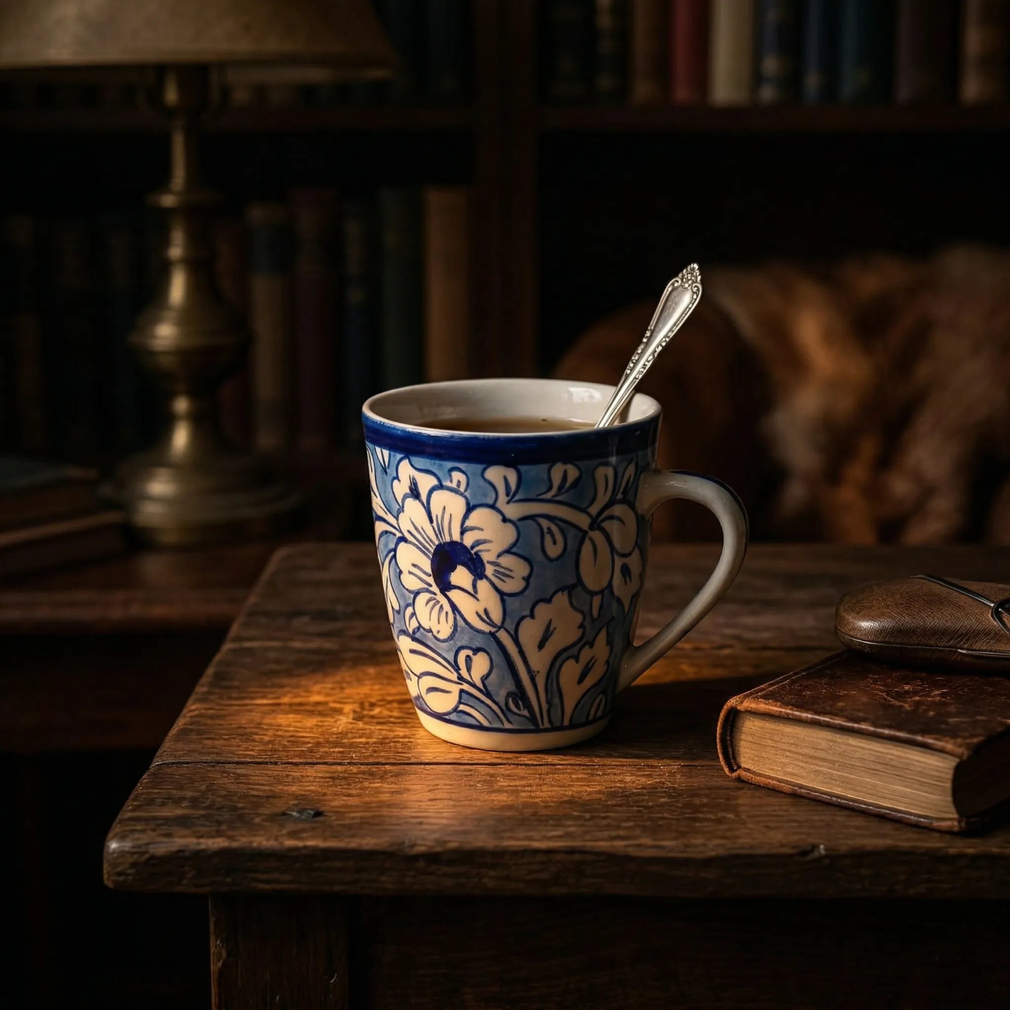 Light Blue Pottery Mug – 300ml Hand-Painted Ceramic Tea & Coffee Mug | Multani Blue Pottery