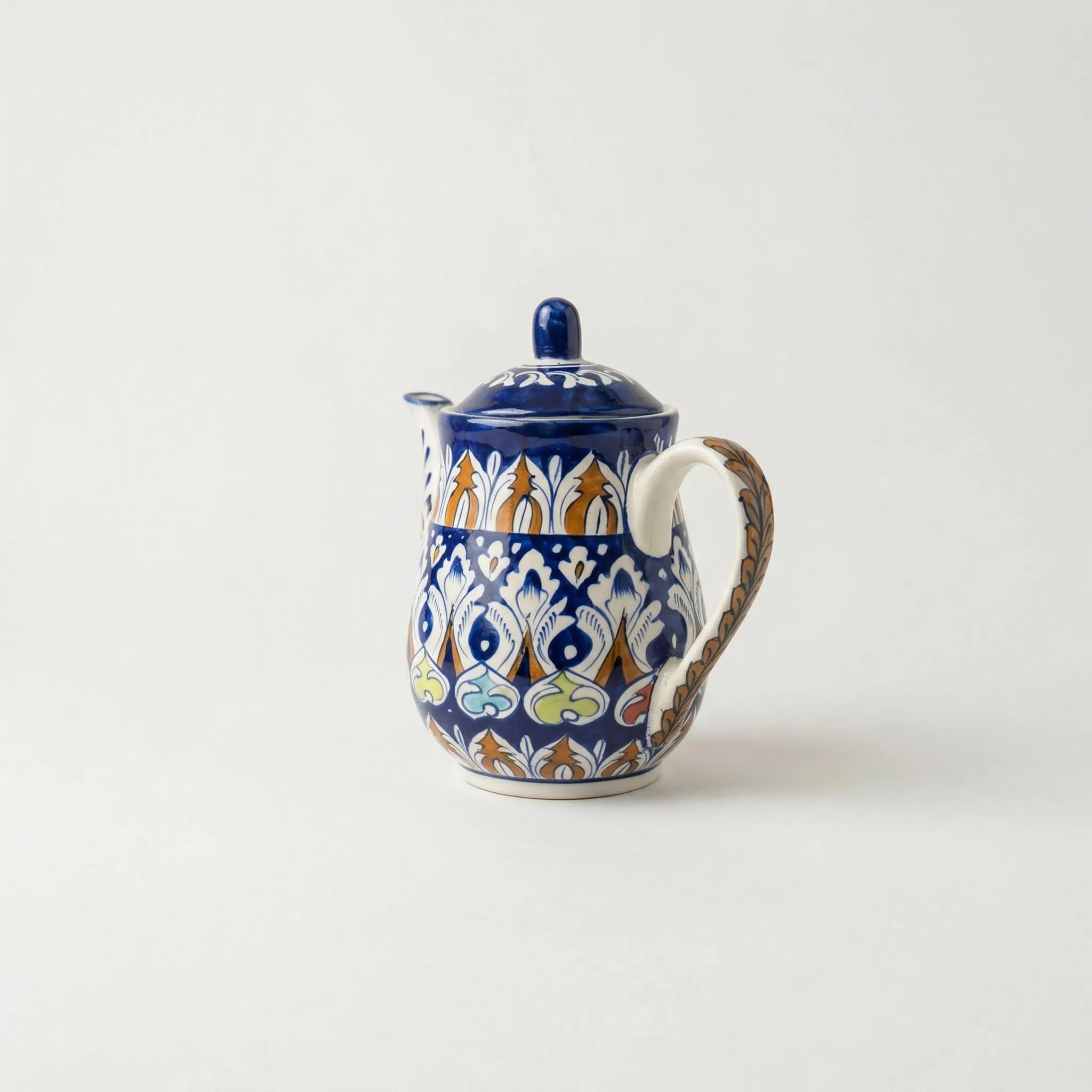 Multani Blue Pottery Teapot – 6" Hand-Painted Ceramic Tea Pot with Lid | Colorful design