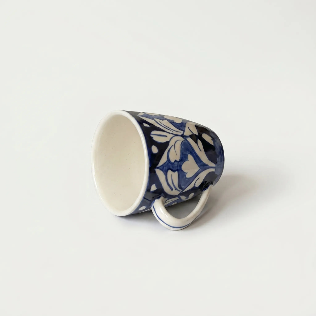 Blue Pottery Mug – 300ml Hand-Painted Ceramic Tea & Coffee Mug | Multani Blue Pottery Design