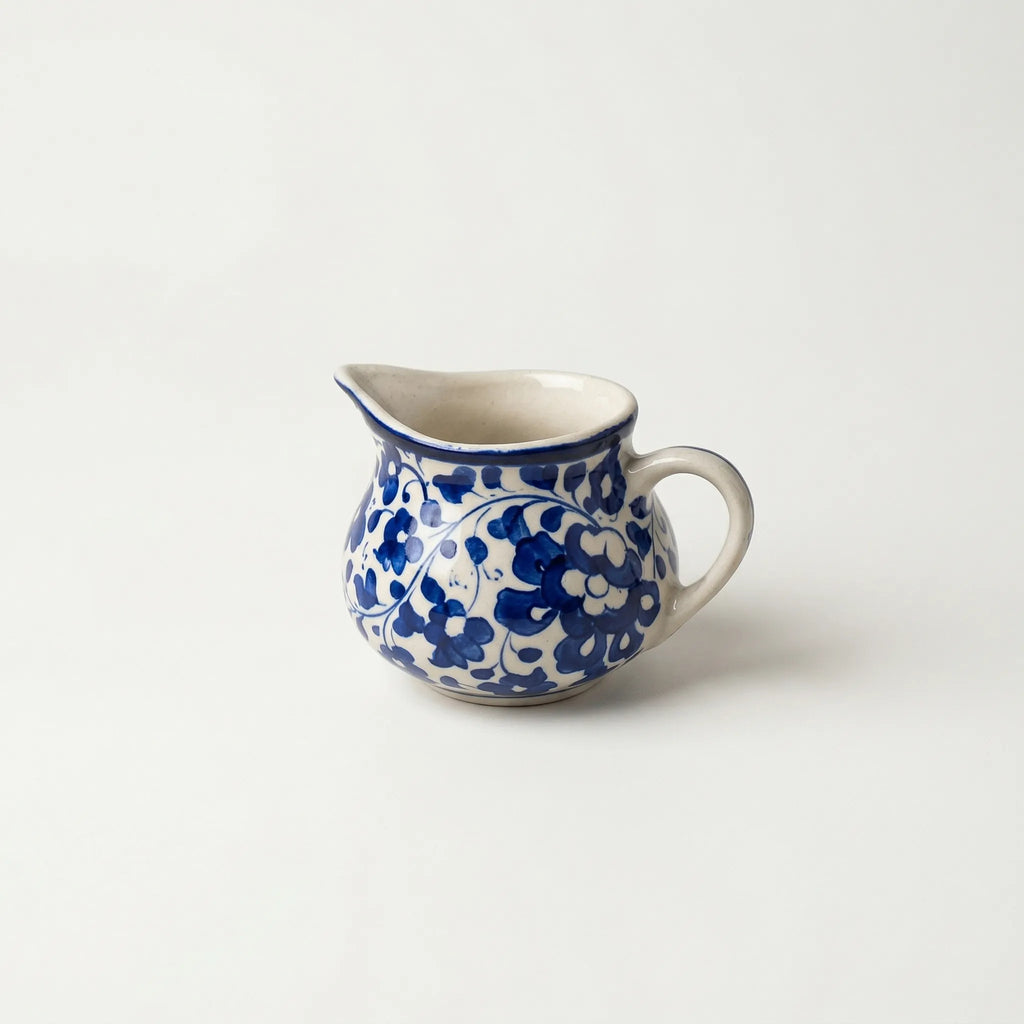 15-Piece Hand-Painted Ceramic Tea Set - Traditional Blue Pottery design