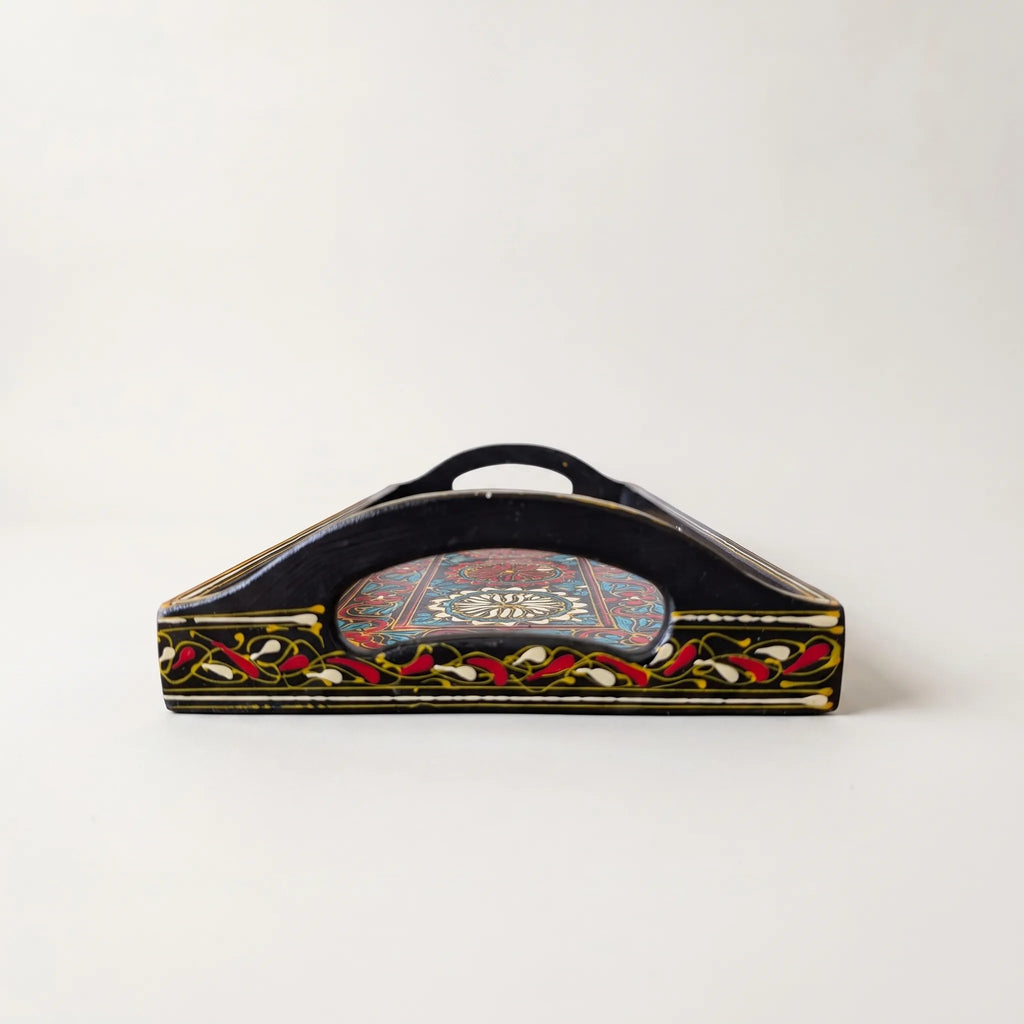 Hand-Painted Swati Wooden Tray – 8x16” Decorative Serving Tray