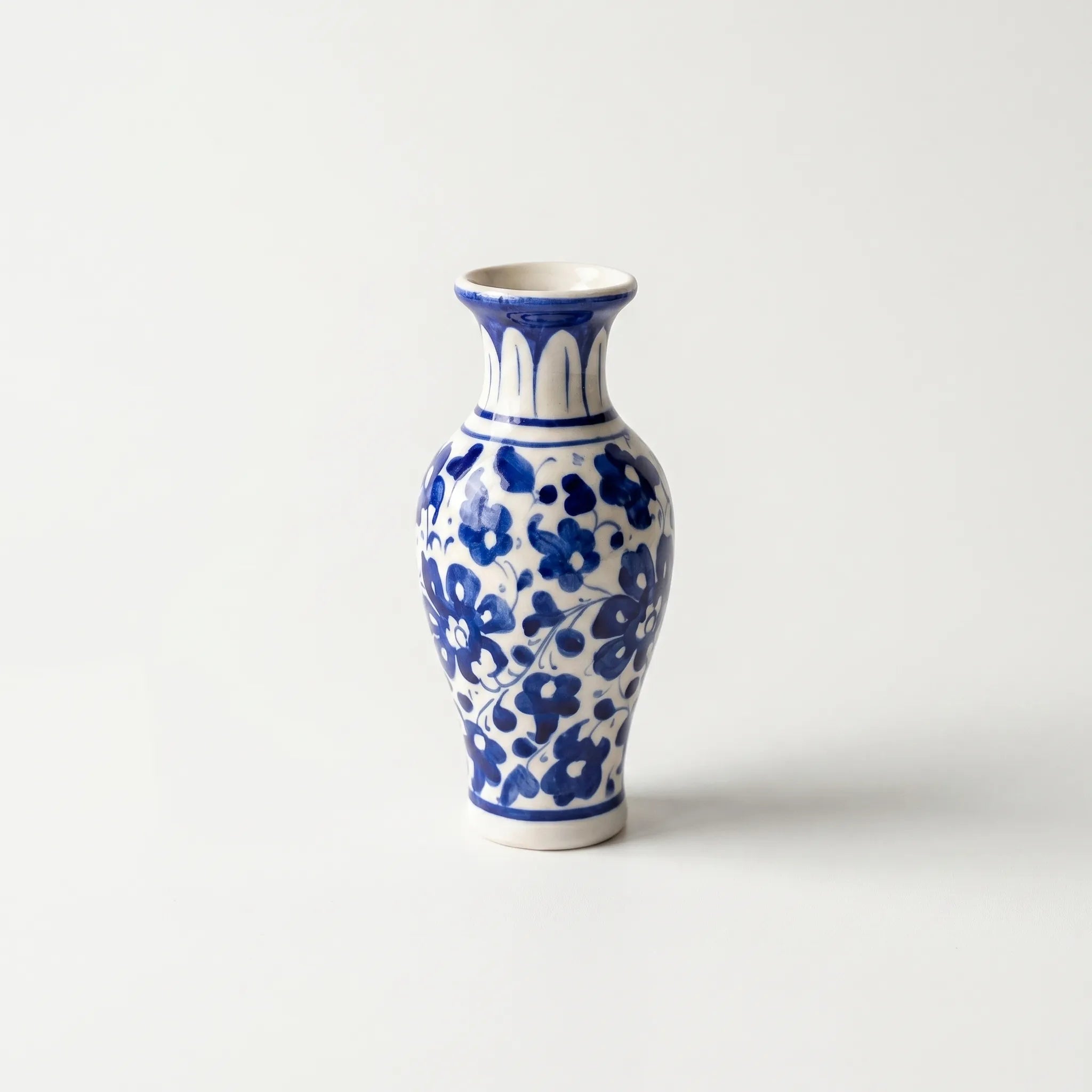 Blue Pottery Mini Vase – 7” Ceramic Decoration Vase (Multani)