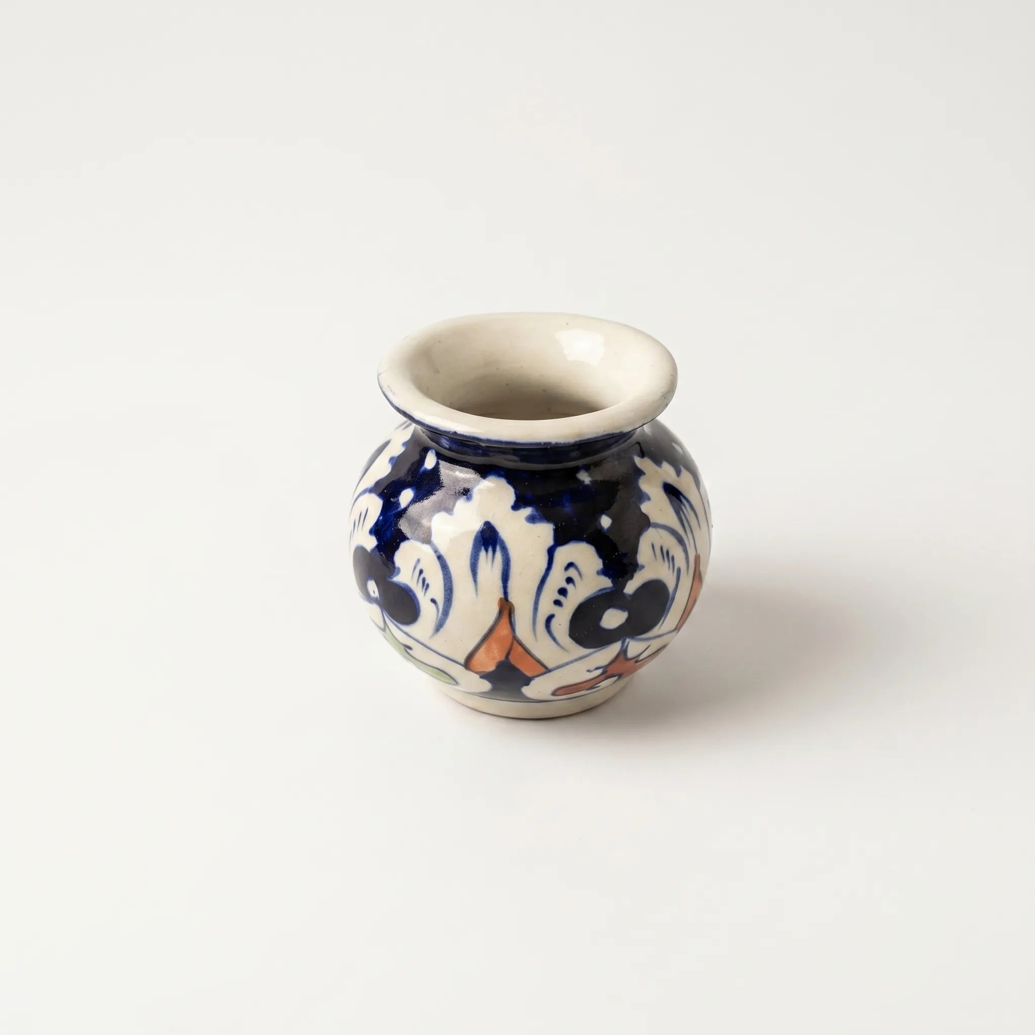 Multani Blue Pottery Mini Garwi Vase – Hand-Painted Multicolor Ceramic Decor (3 Inch)