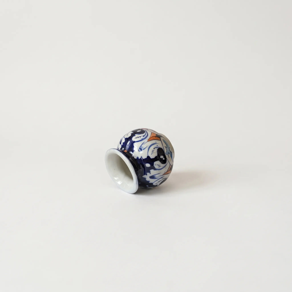 Multani Blue Pottery Mini Garwi Vase – Hand-Painted Multicolor Ceramic Decor (3 Inch)
