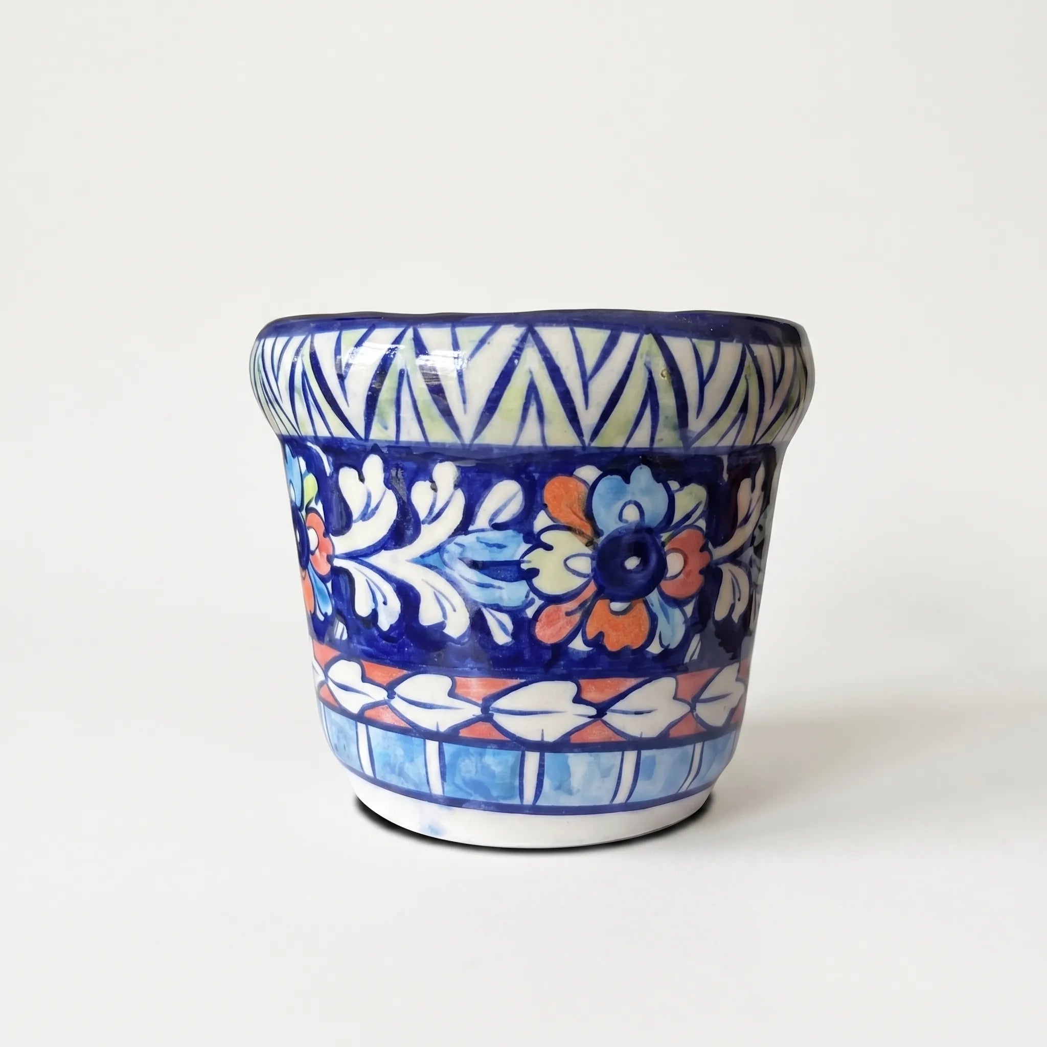 Blue Pottery Wall Planter – 5” Ceramic Hanging Planter (Multani)