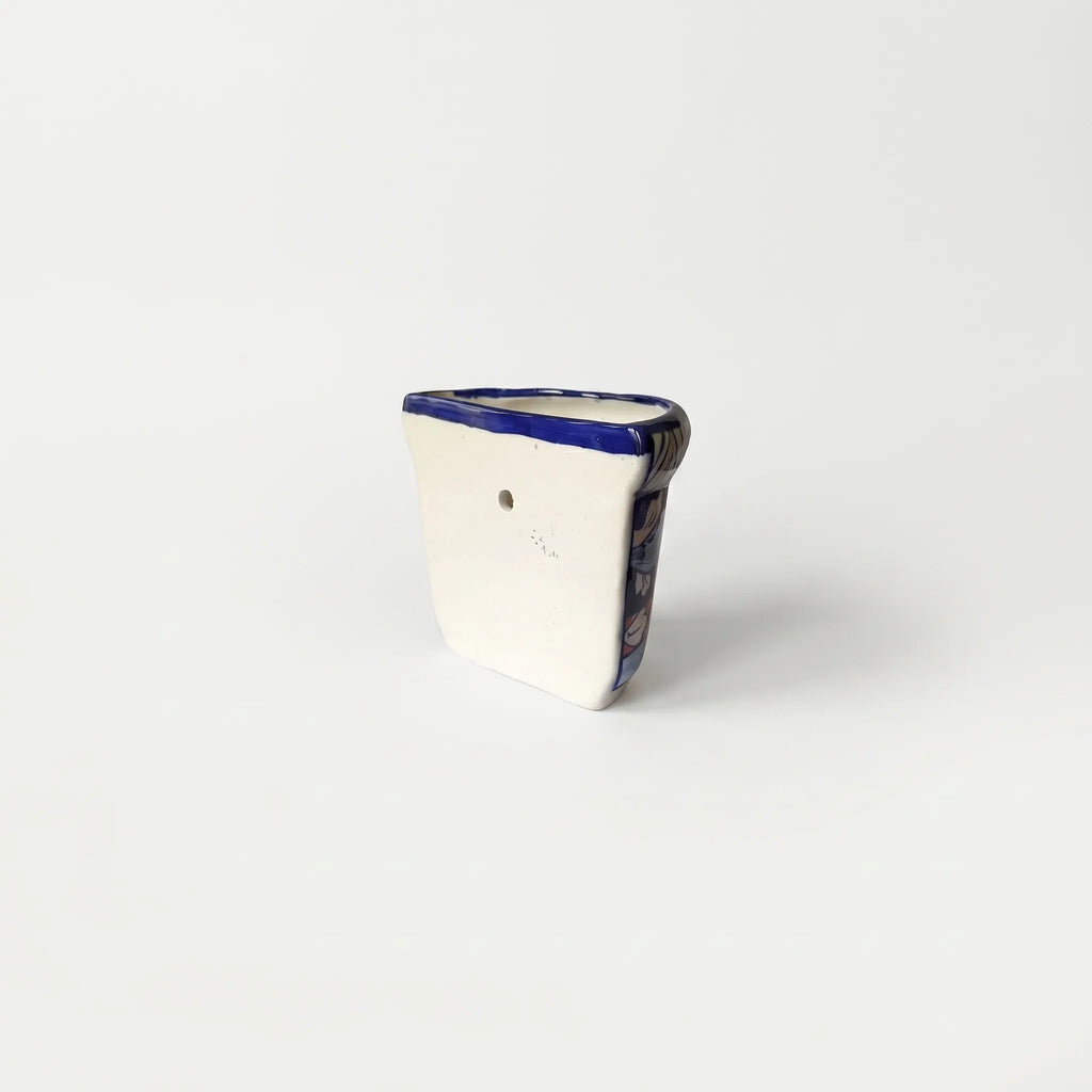 Blue Pottery Wall Planter – 5” Ceramic Hanging Planter (Multani)