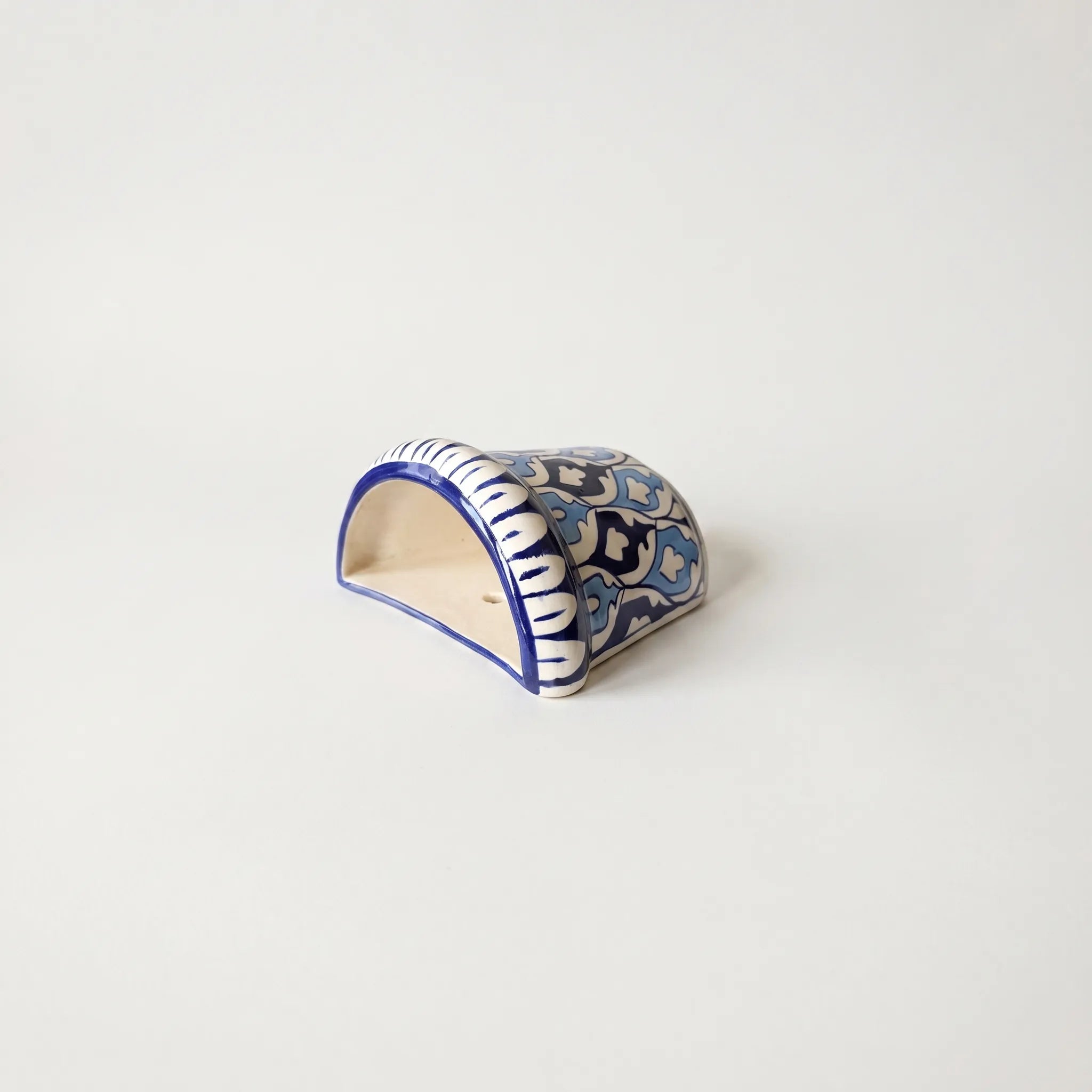 Multani Blue Pottery Wall Planter – 5” Ceramic Hanging Planter (Light & Dark Blue)