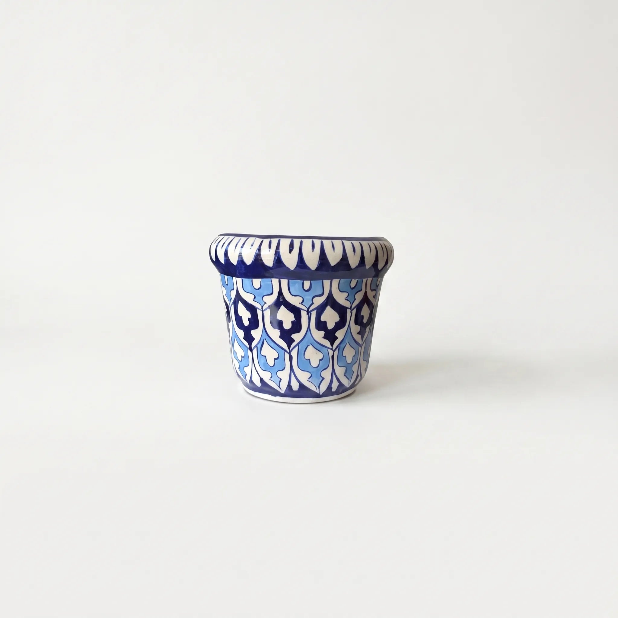Multani Blue Pottery Wall Planter – 5” Ceramic Hanging Planter (Light & Dark Blue)