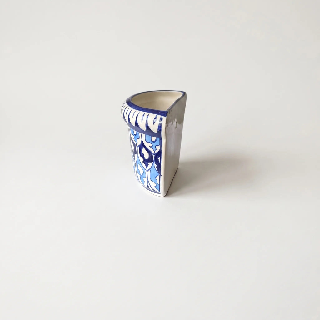 Multani Blue Pottery Wall Planter – 5” Ceramic Hanging Planter (Light & Dark Blue)
